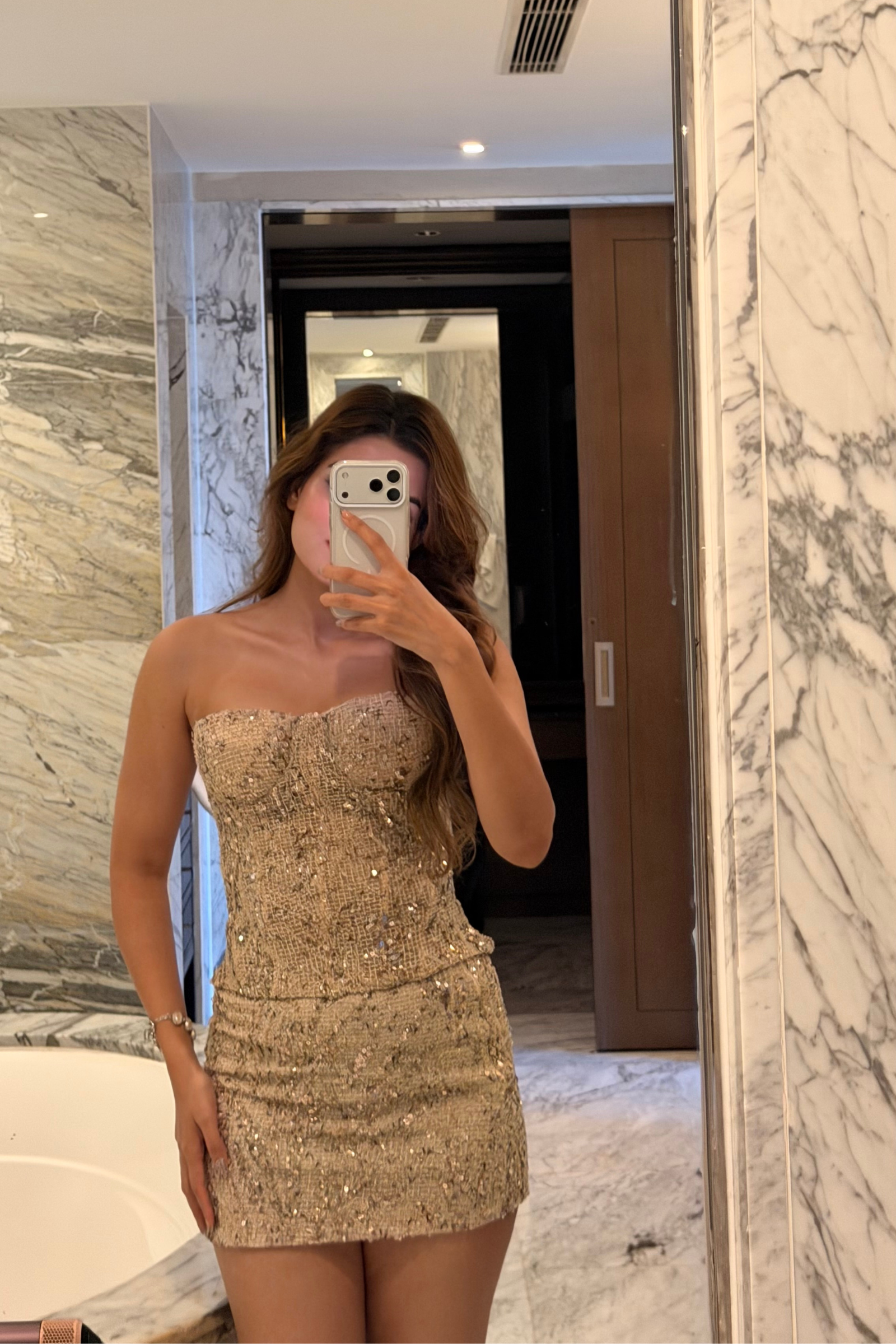 Berlin Cream Embellished Corset & Skirt Set