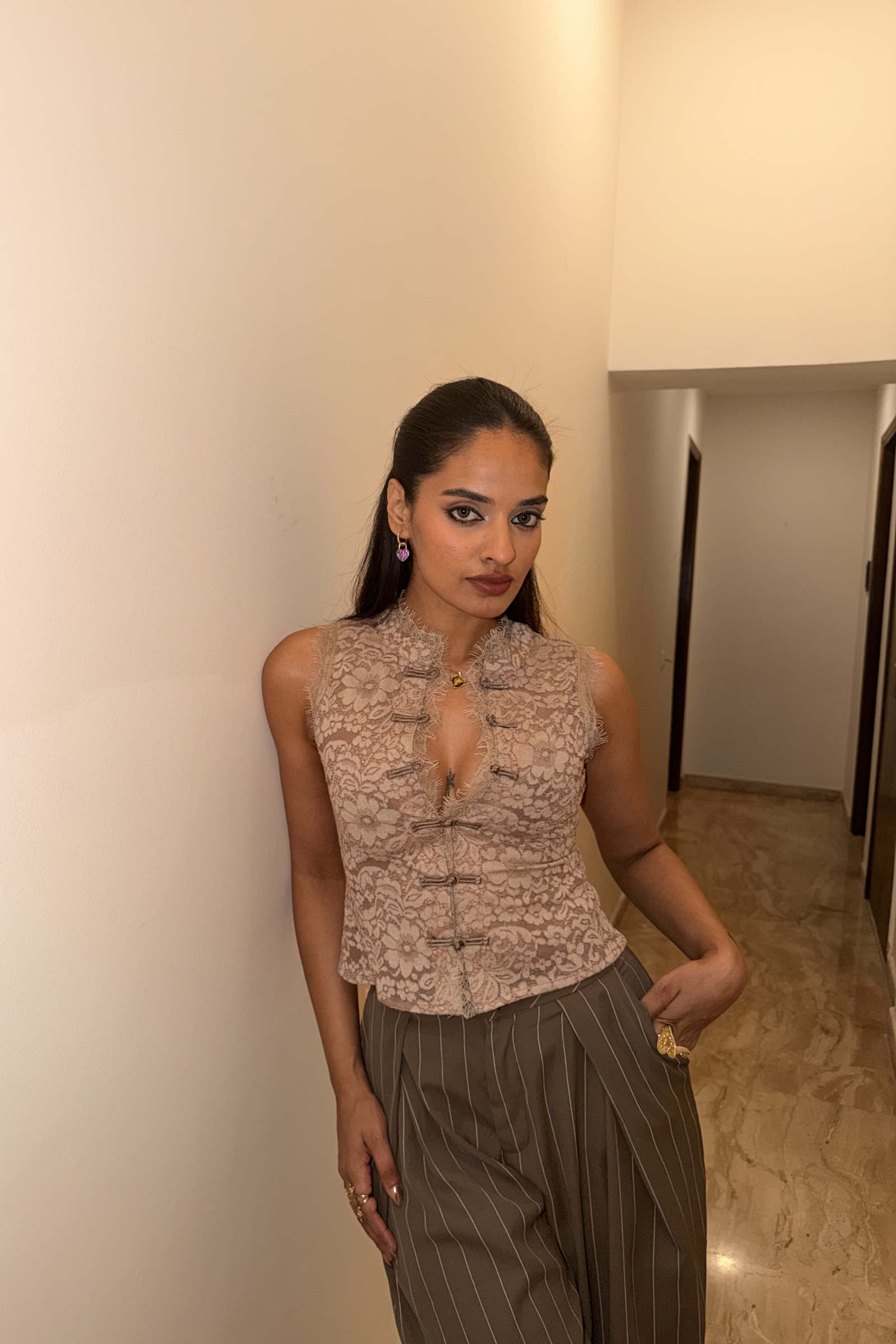 Matera Beige Lace Top