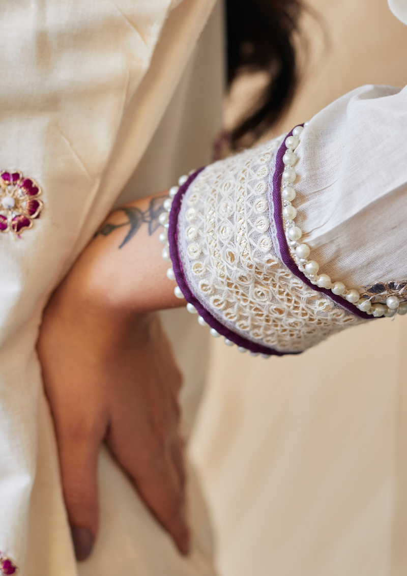 Aafreen White Straight Kurta