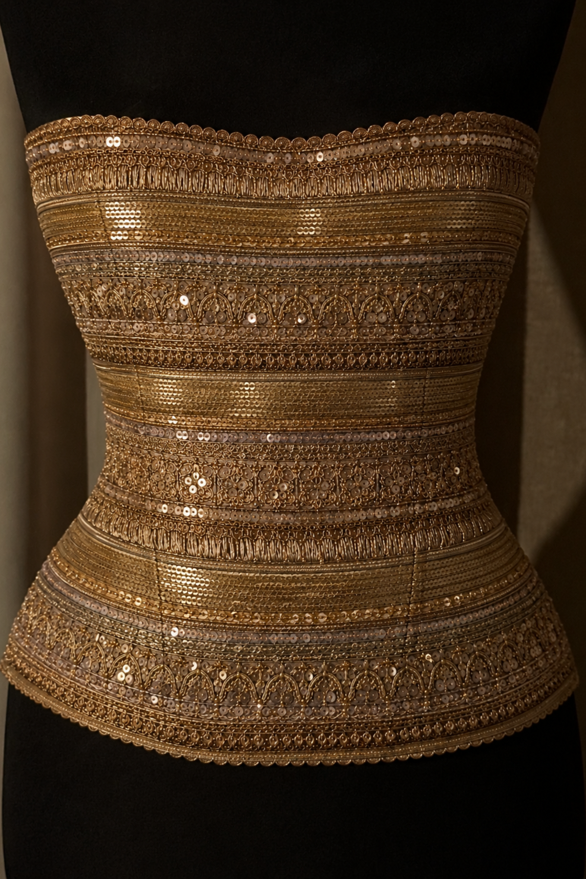 Shehzaadi Gold Embellished Strapless Corset
