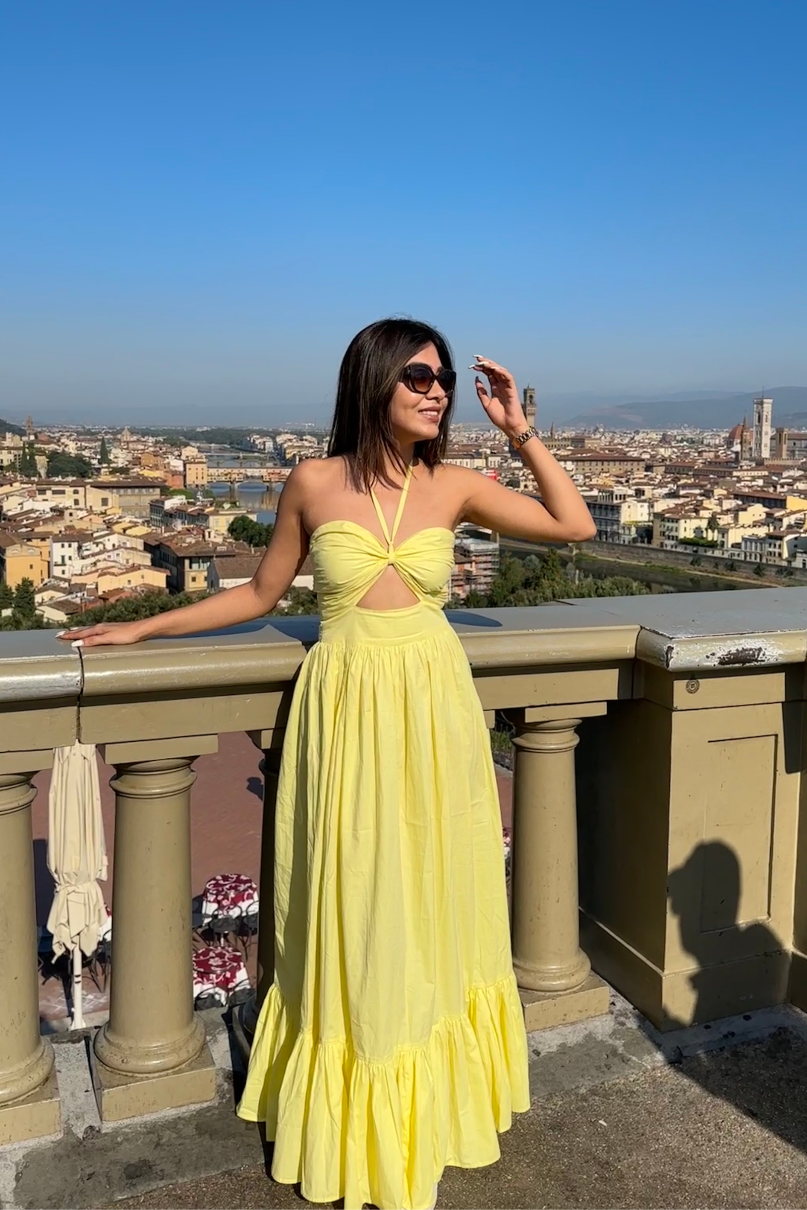 Penelope Lime Yellow Halter Maxi Dress