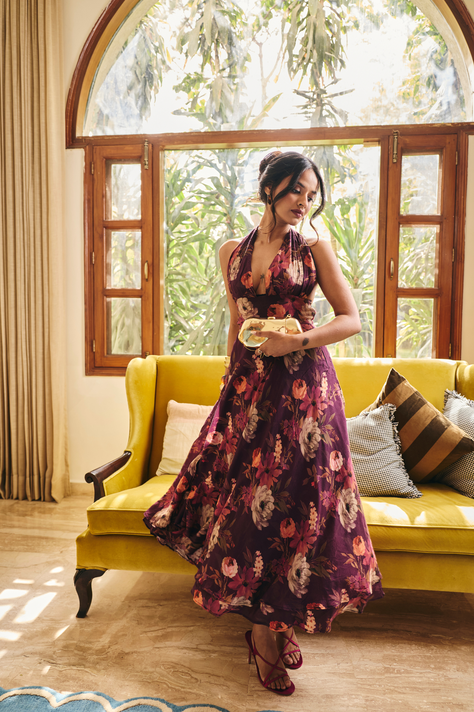 Marrakesh Purple floral maxi dress