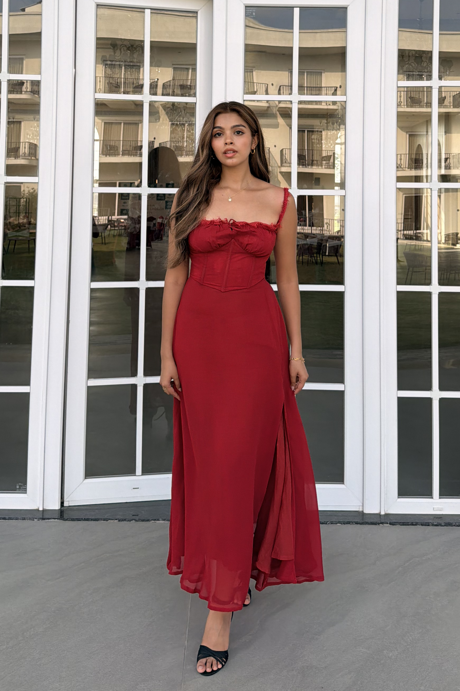 Casablanca red corset dress