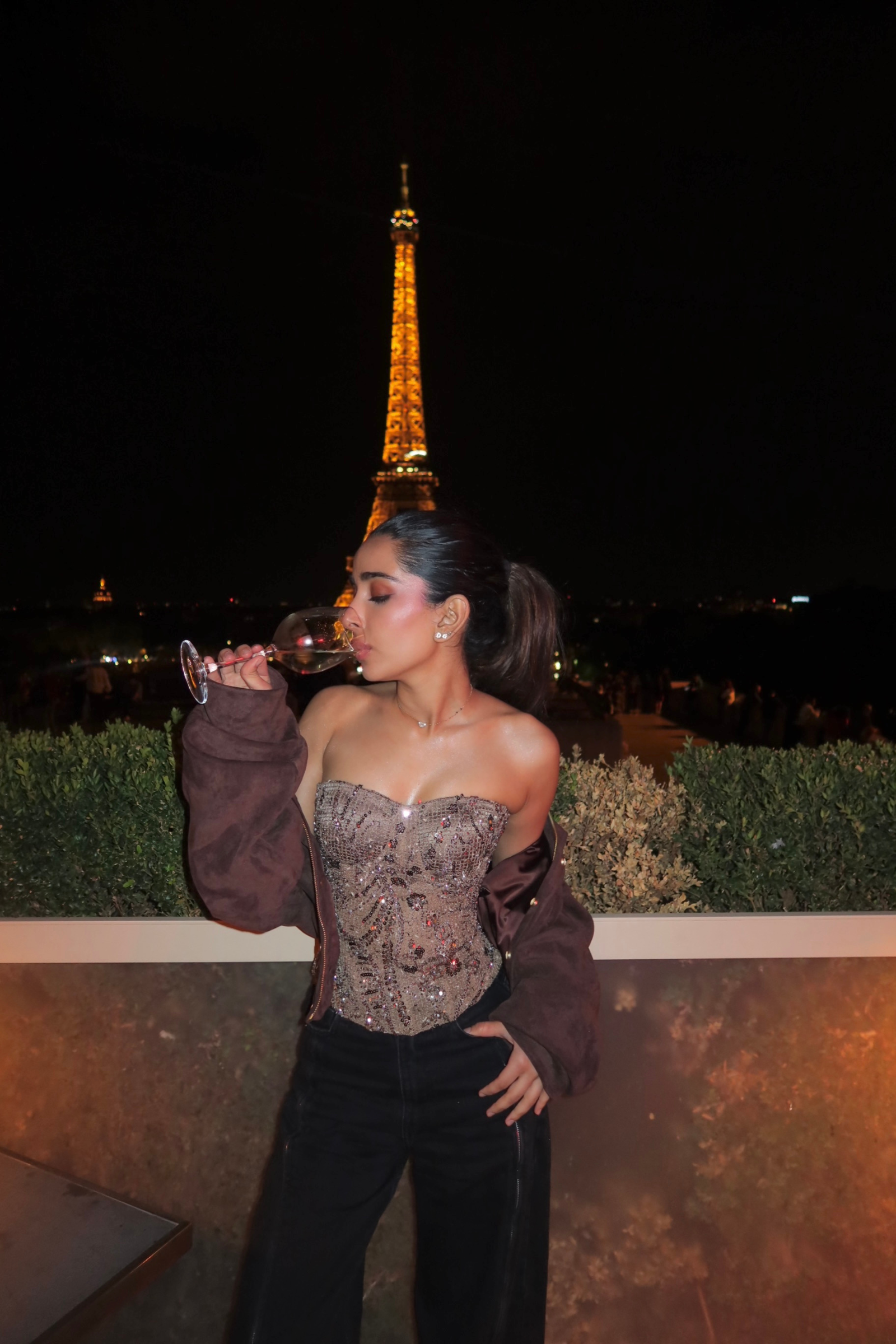 Shanghai Brown Embellished Corset