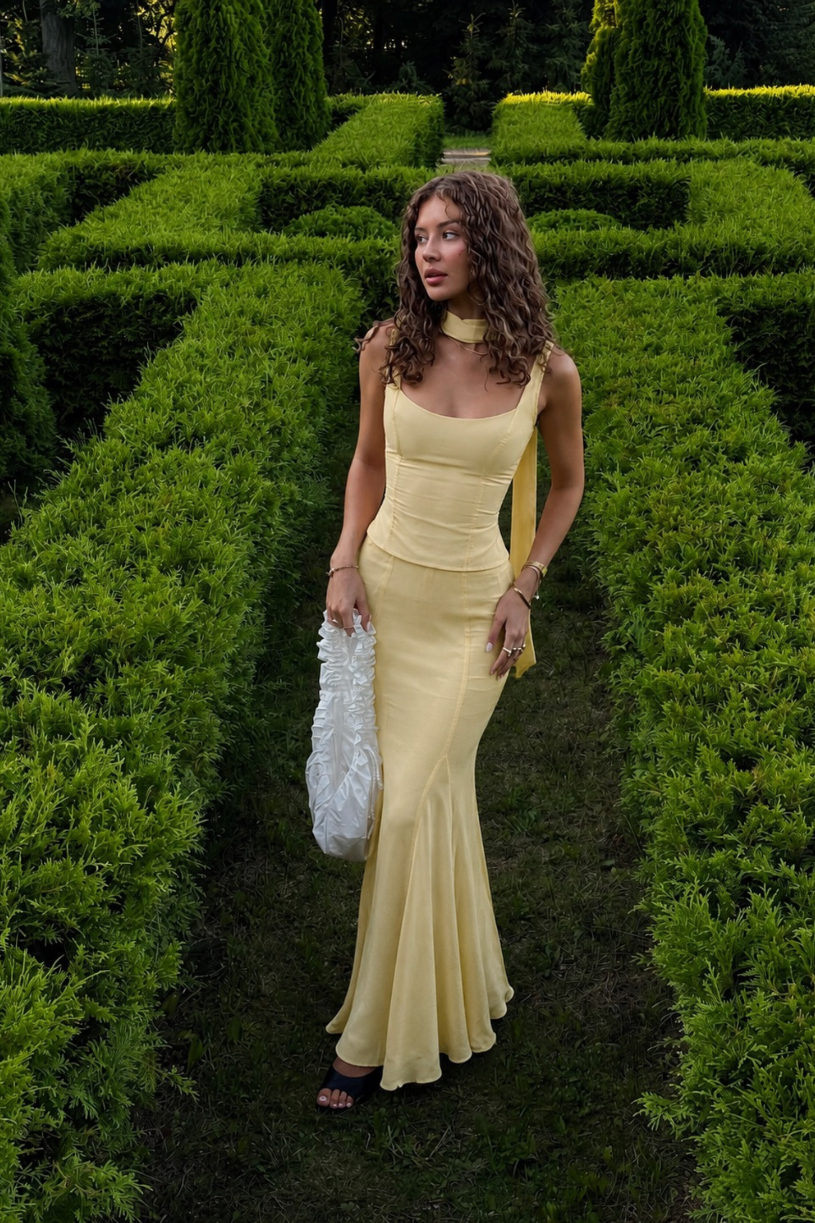 Rome Butter Yellow corset & skirt set