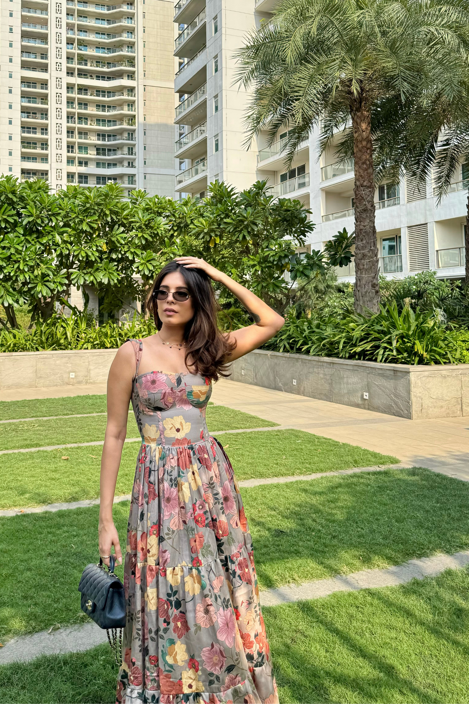Georgia Floral Bustier Maxi Sundress
