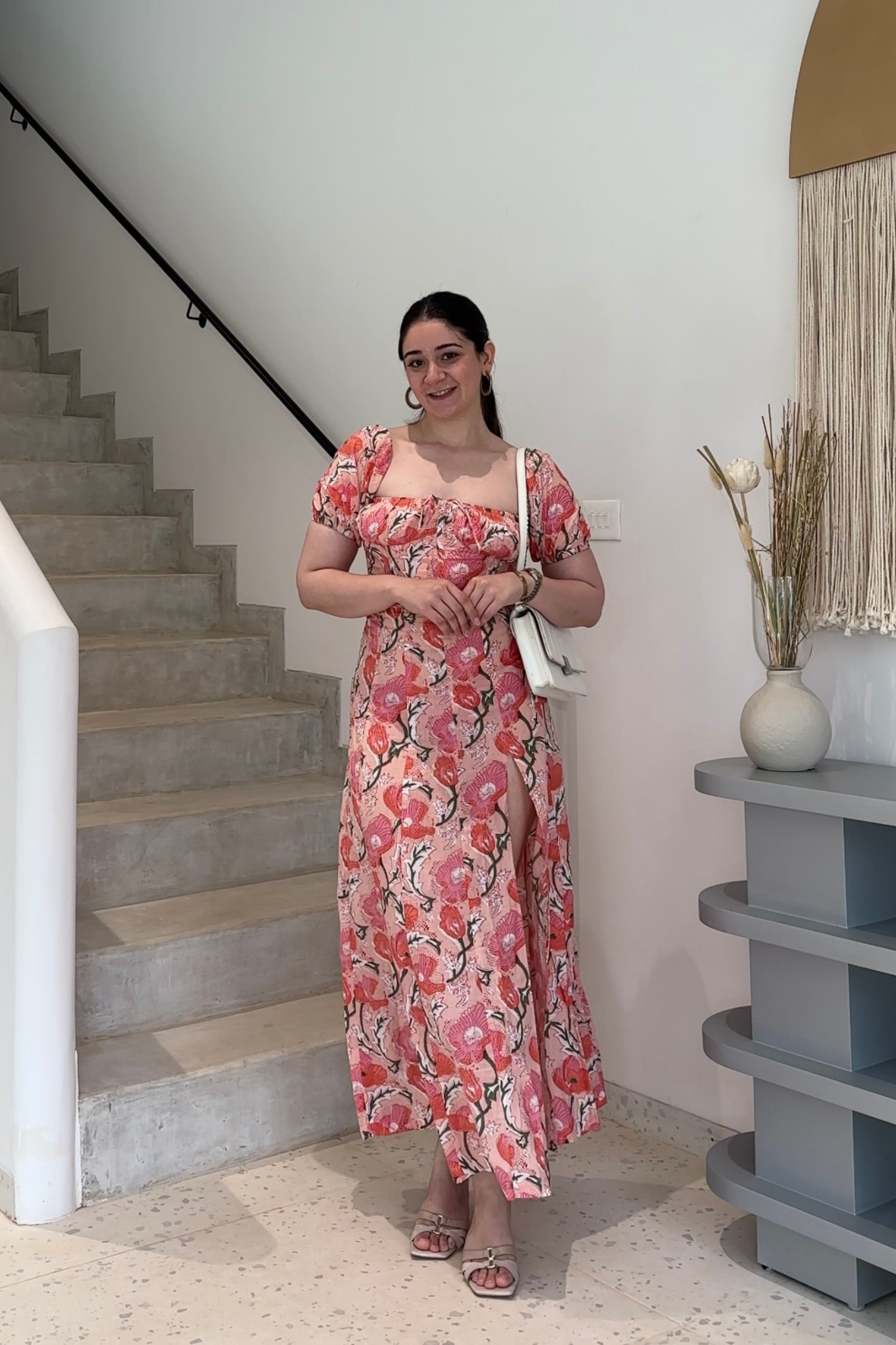 Ellora Pink Floral Maxi Sundress