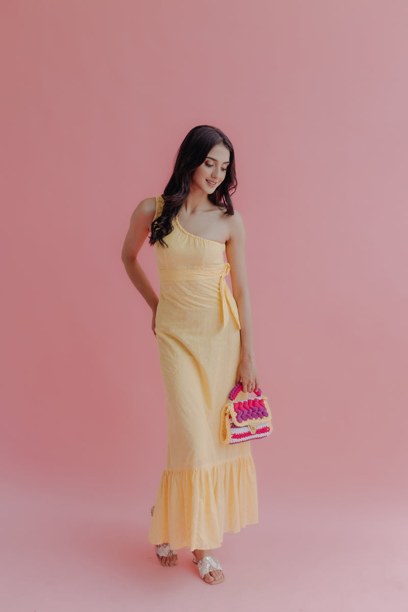 Iliana One Shoulder Midi Dress