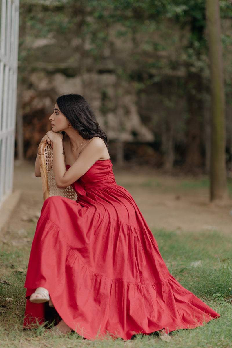 Alexandra Strapless Tiered Maxi Dress