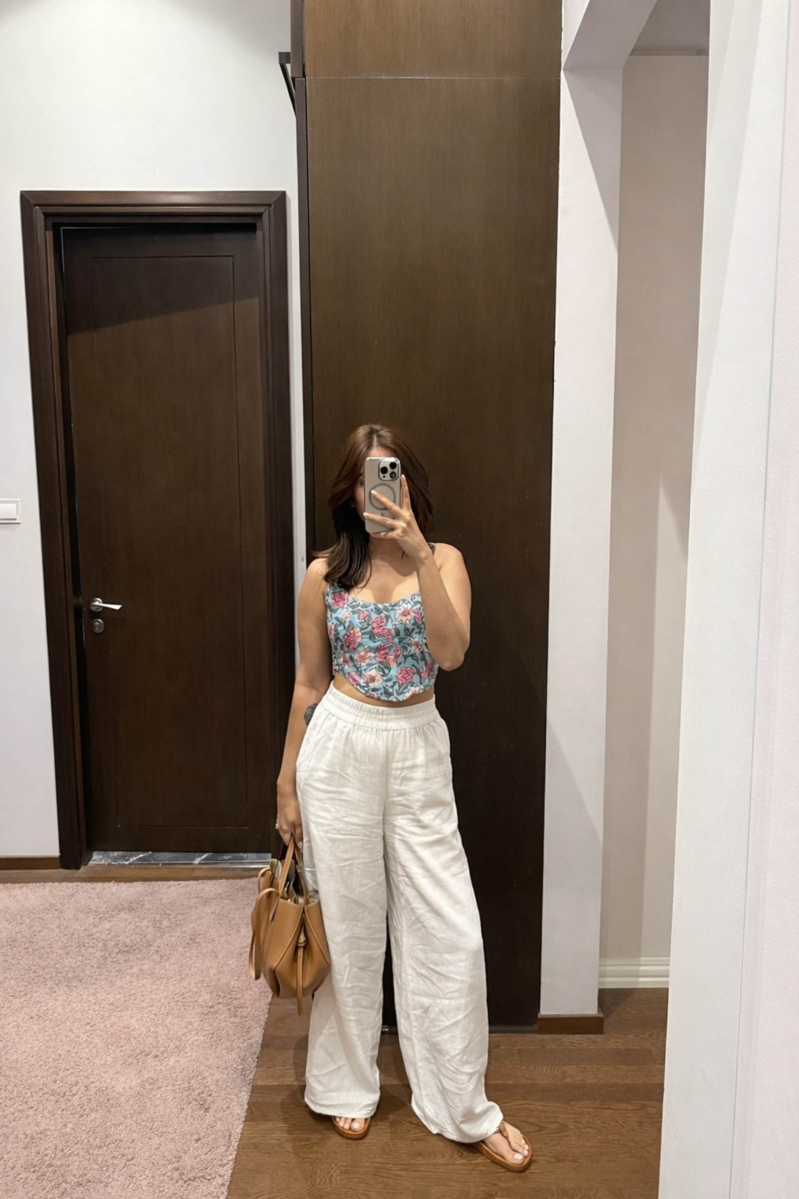 Diana Blue & Pink Cotton Corset Top