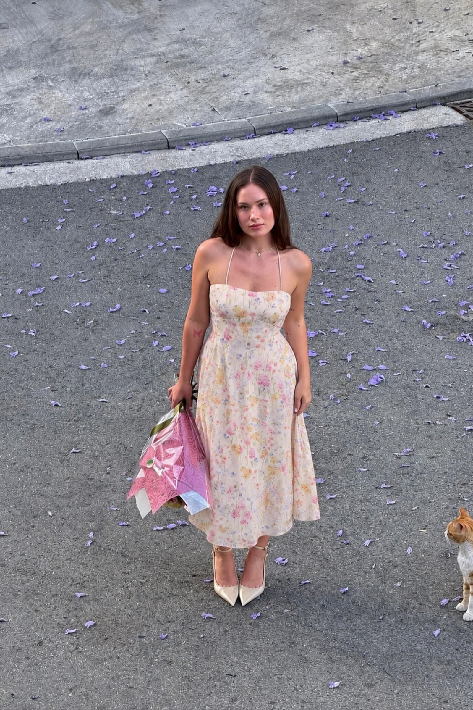 Cannes White Floral Midi Sundress