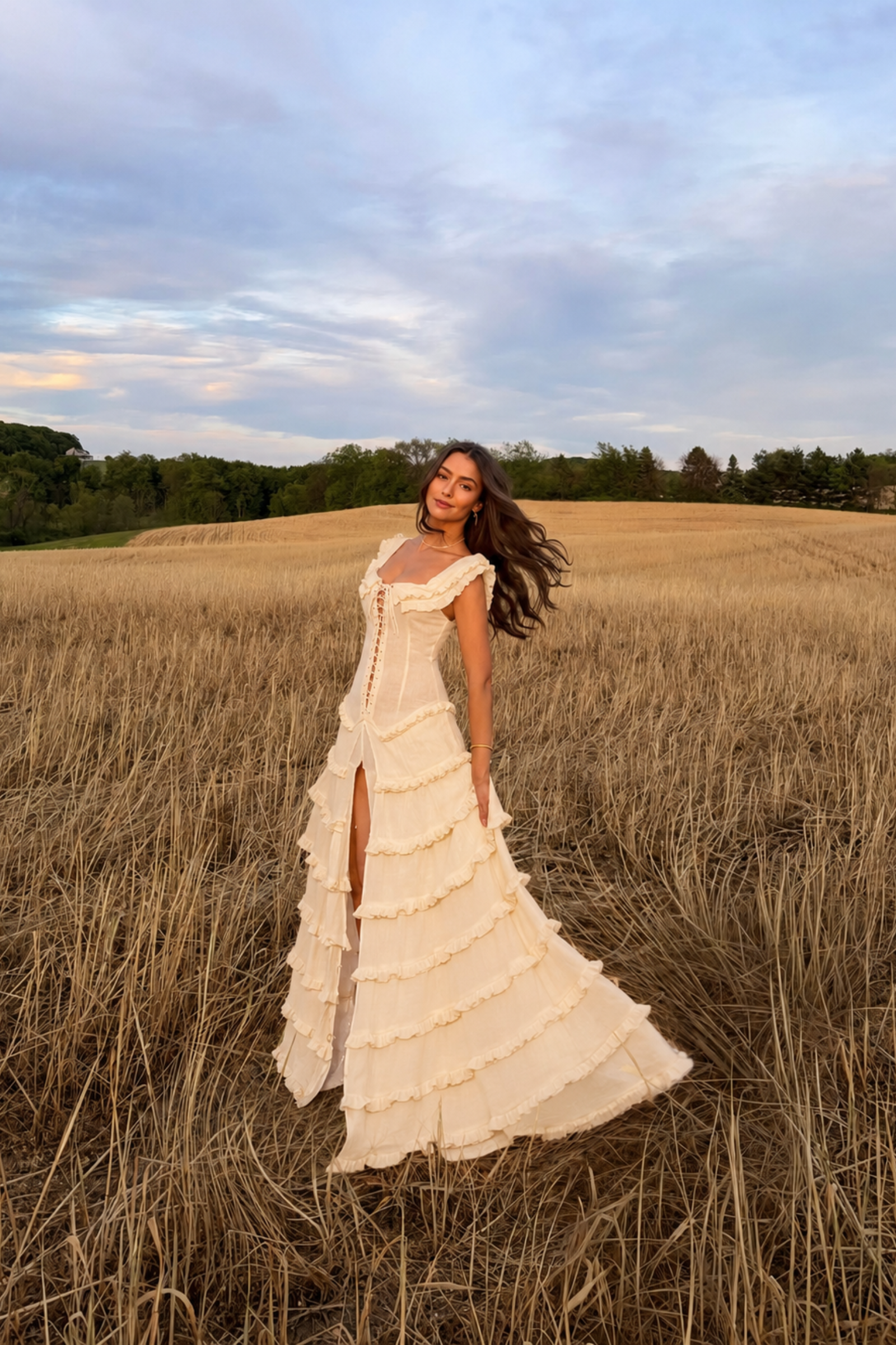 Amalfi Off White Ruffle Dress