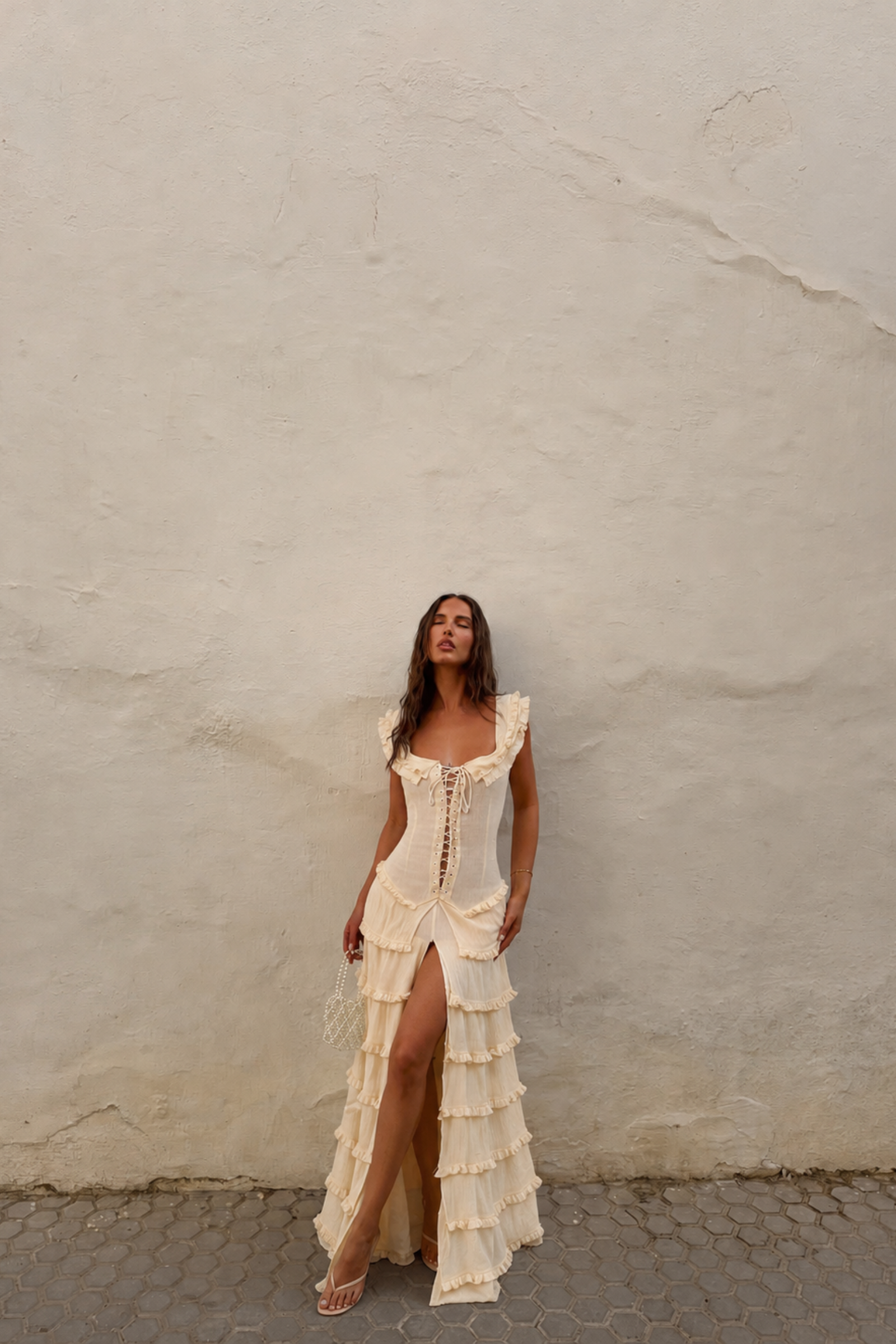 Amalfi Off White Ruffle Dress