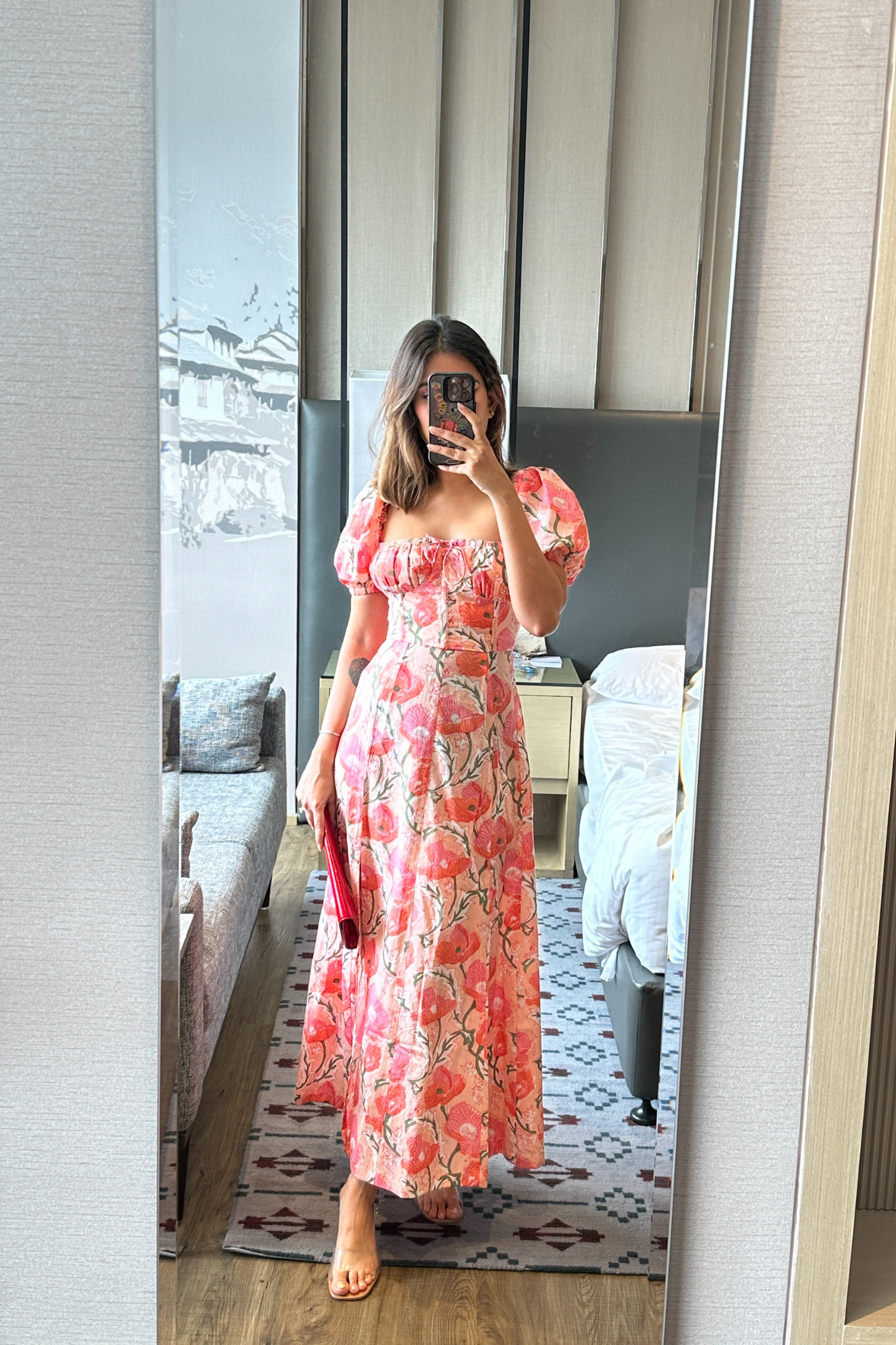 Ellora Pink Floral Maxi Sundress