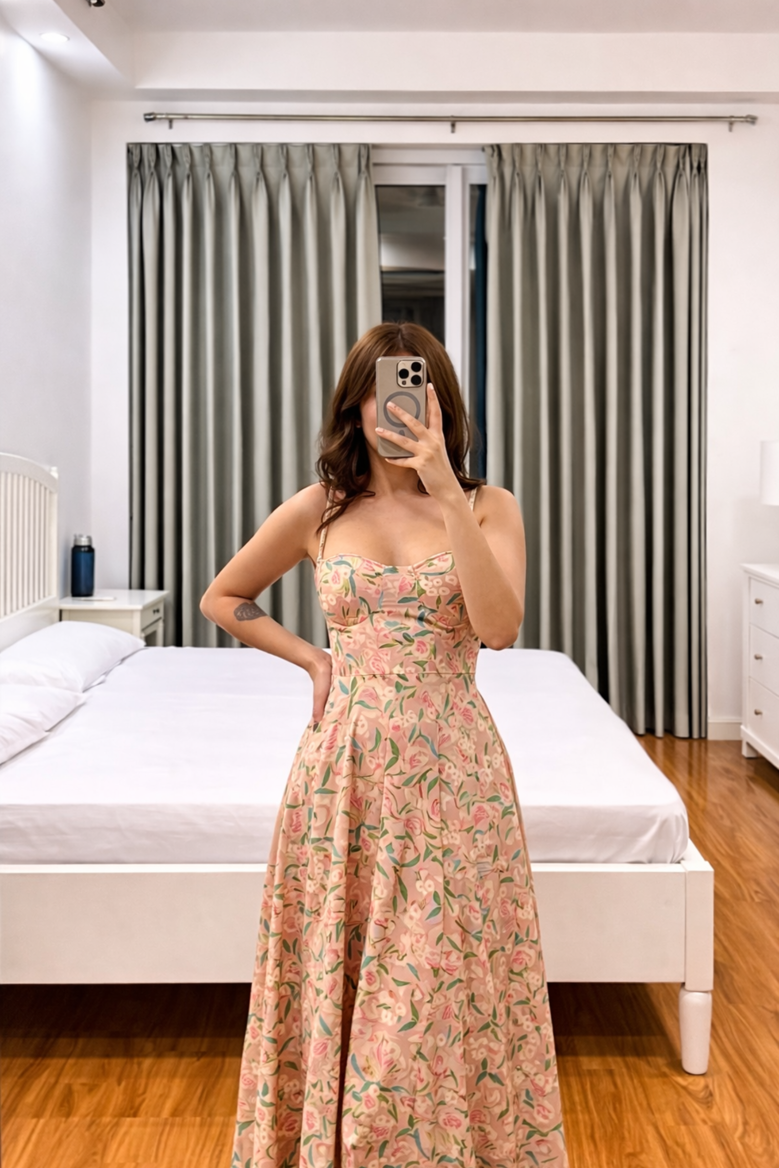 Bianca Pink Floral Midi Sundress