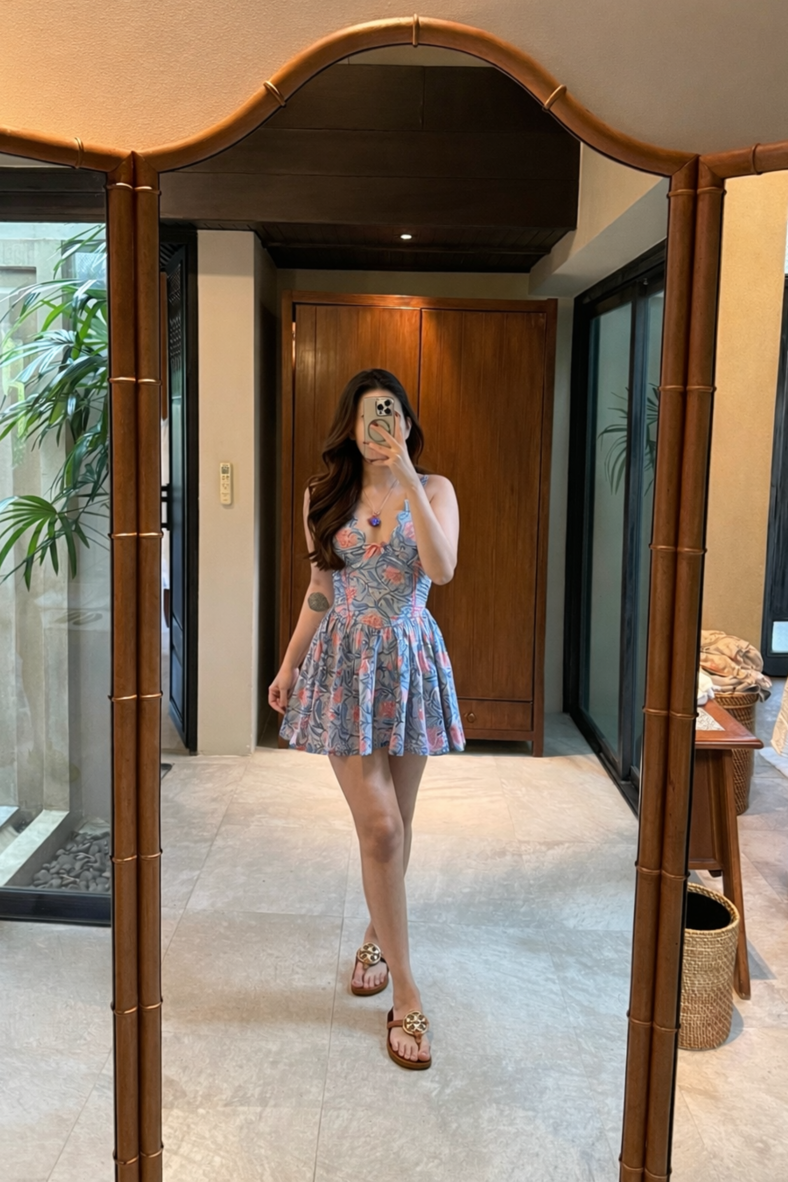 Kylie Blue Printed Cotton Sleeveless Mini Dress