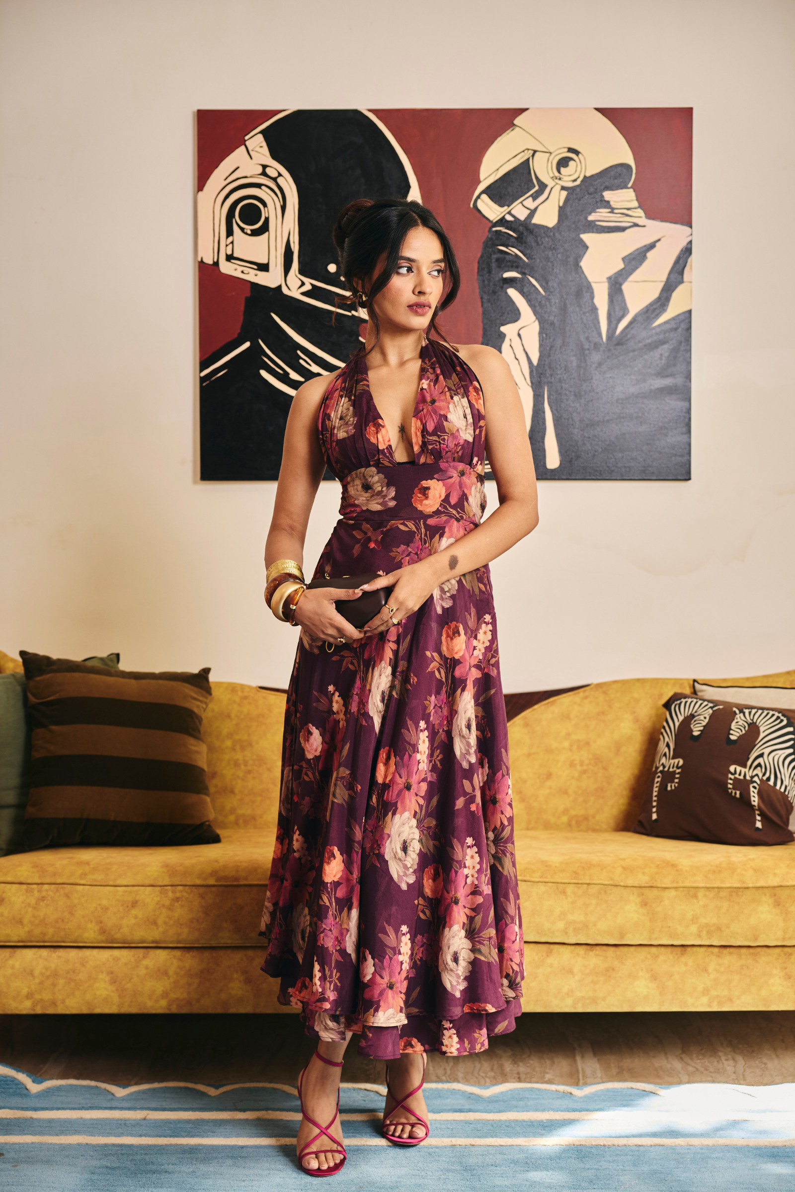 Marrakesh Purple floral maxi dress