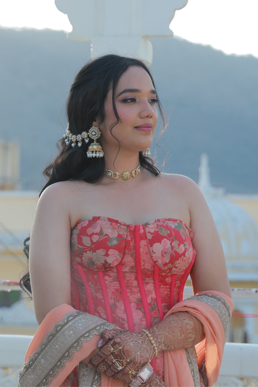 Bronze Tissue Lehenga Set main image 1