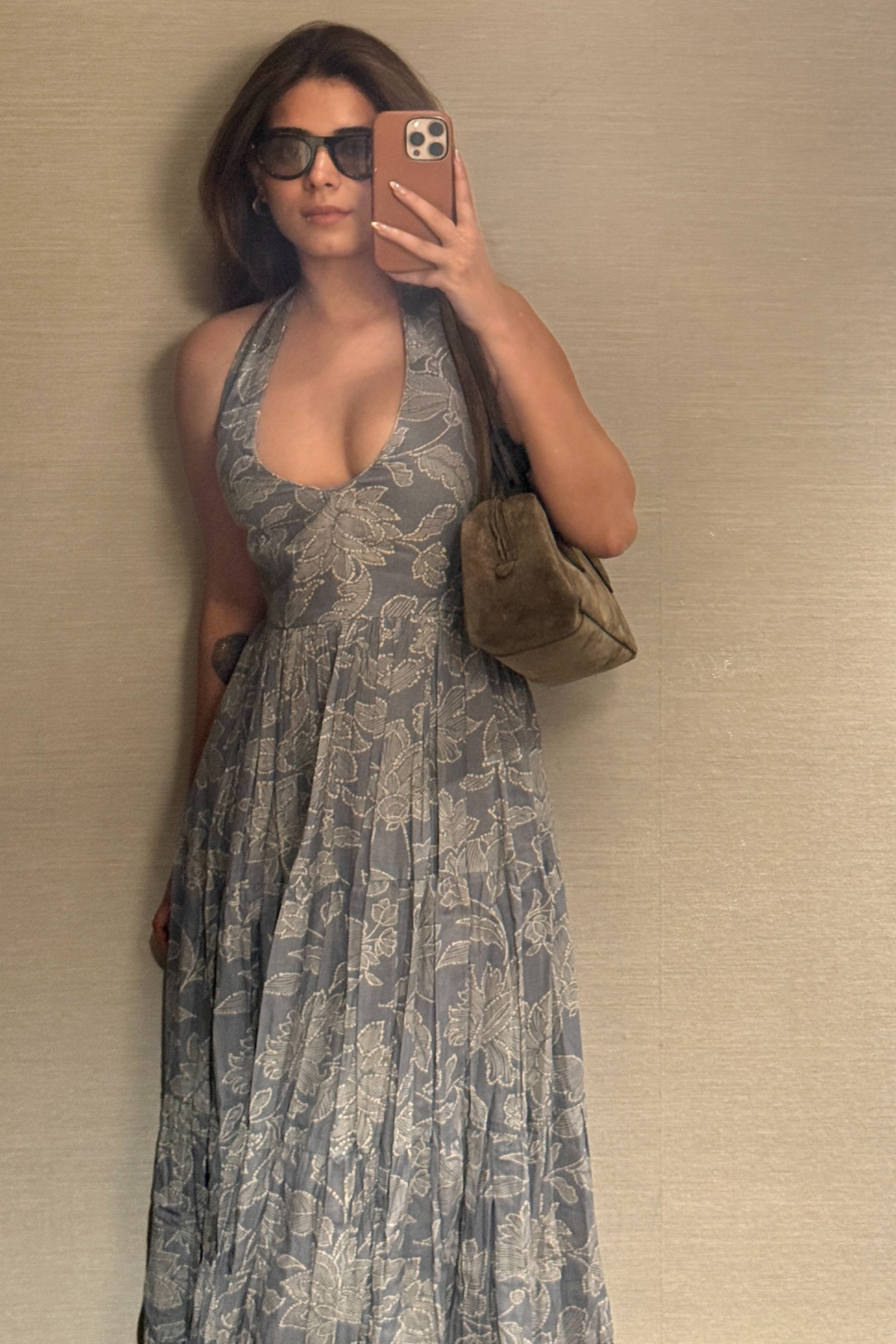 Jodhpur Blue Halter Maxi Dress