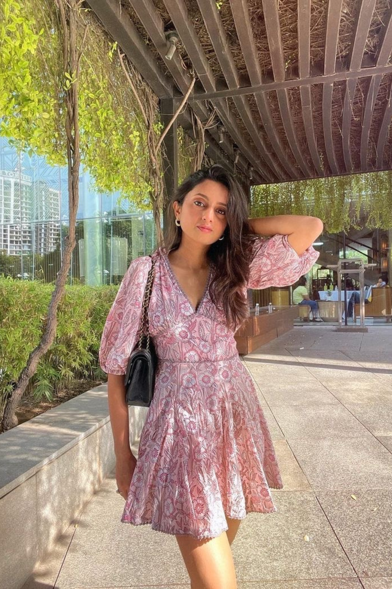 Blair Pink Printed Cotton Dress
