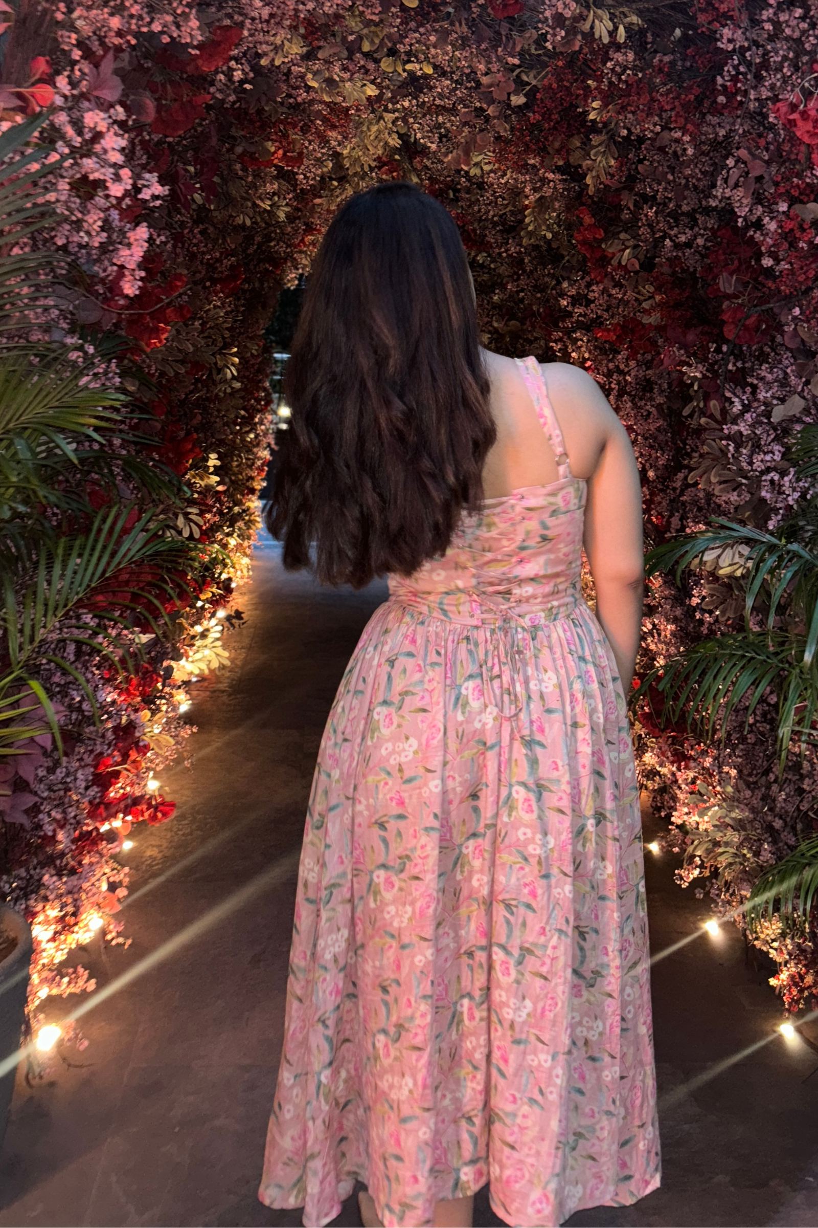 Versa Pink Floral Cotton Sundress