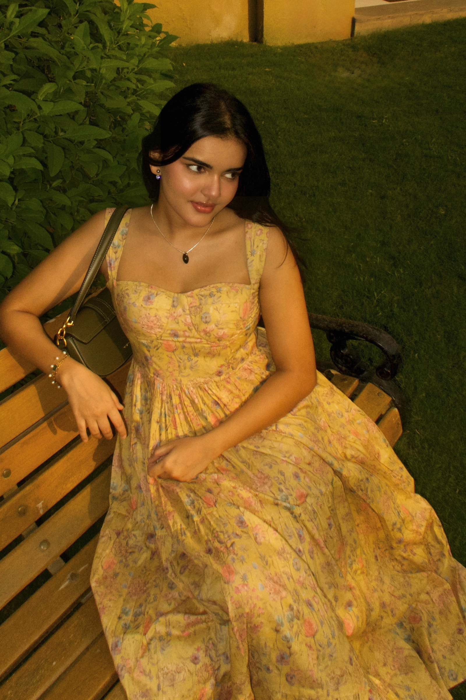 Valetta Yellow floral maxi dress