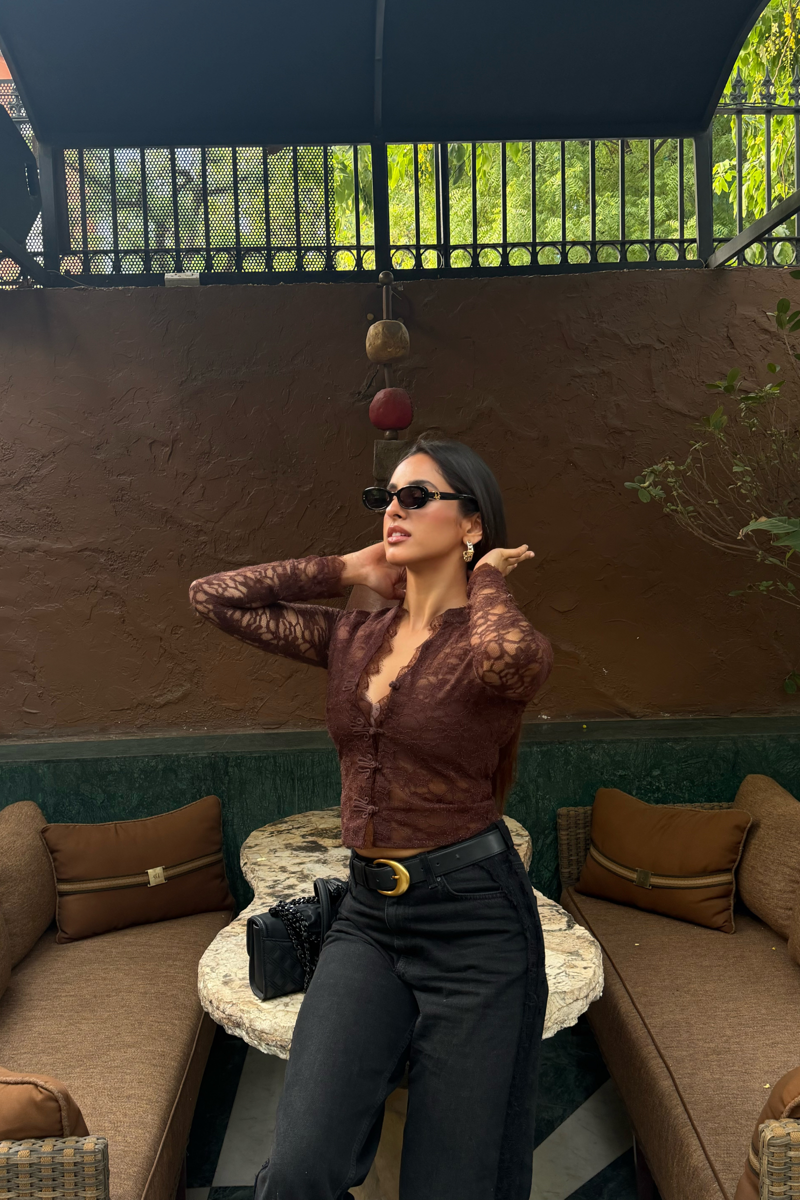 Petra Brown lace top