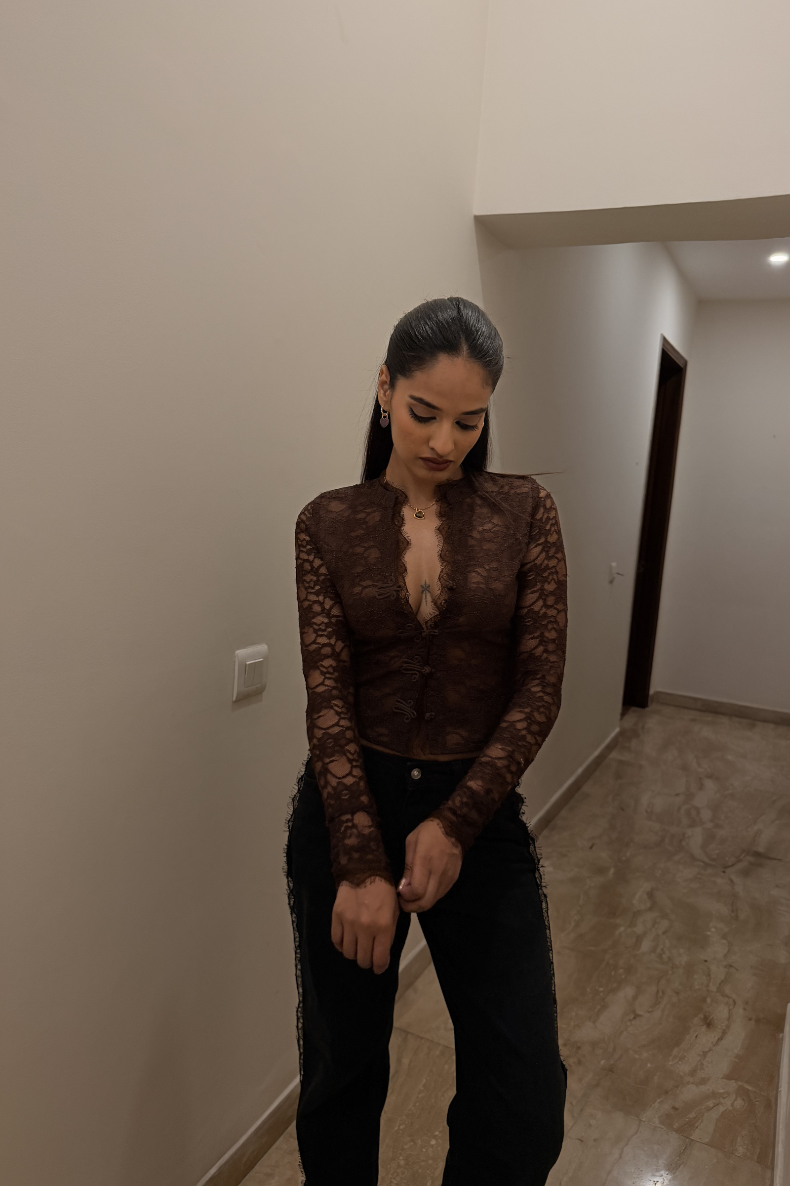 Petra Brown lace top