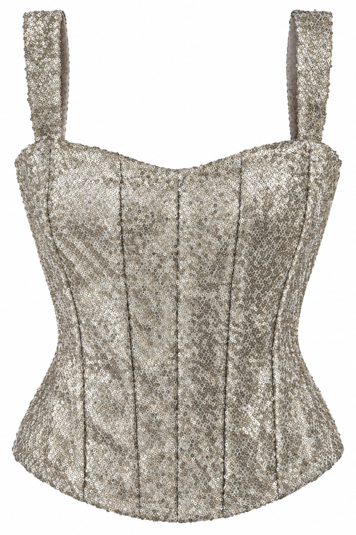 Sitara Metallic Silver Sequin Corset