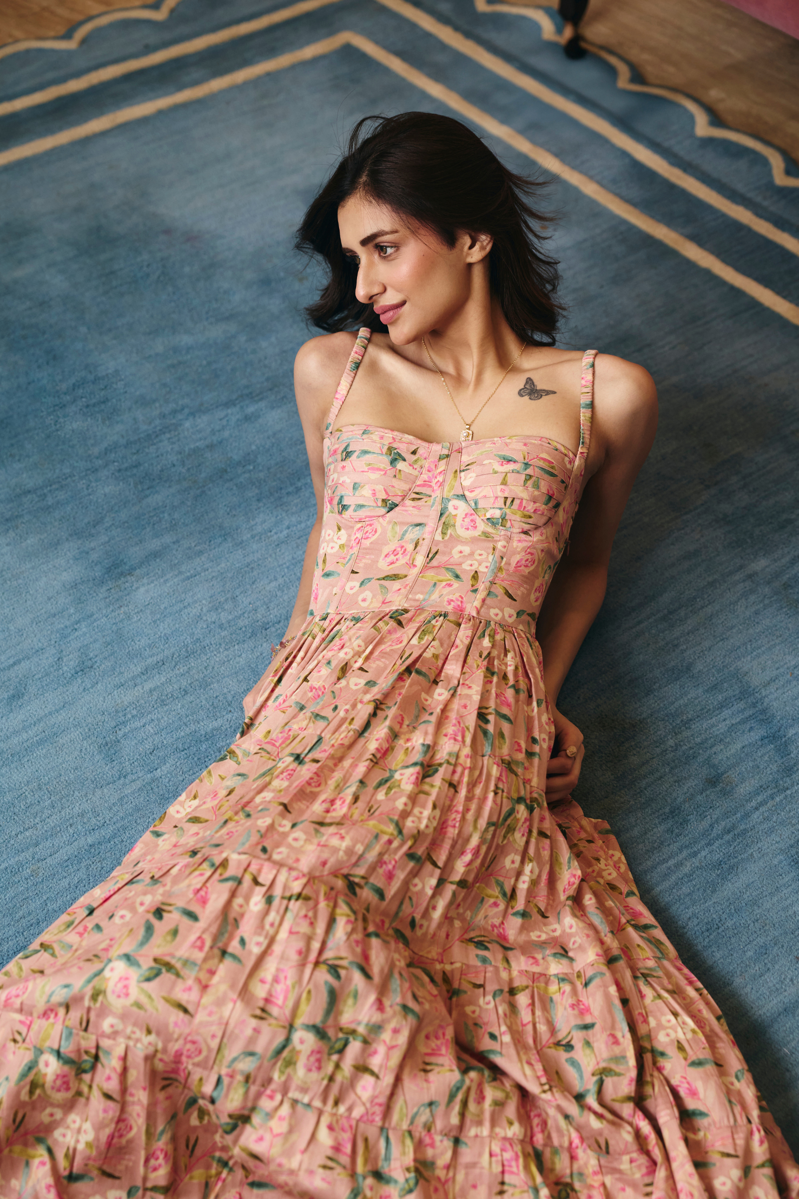 Jaipur Pink Floral Maxi Dress