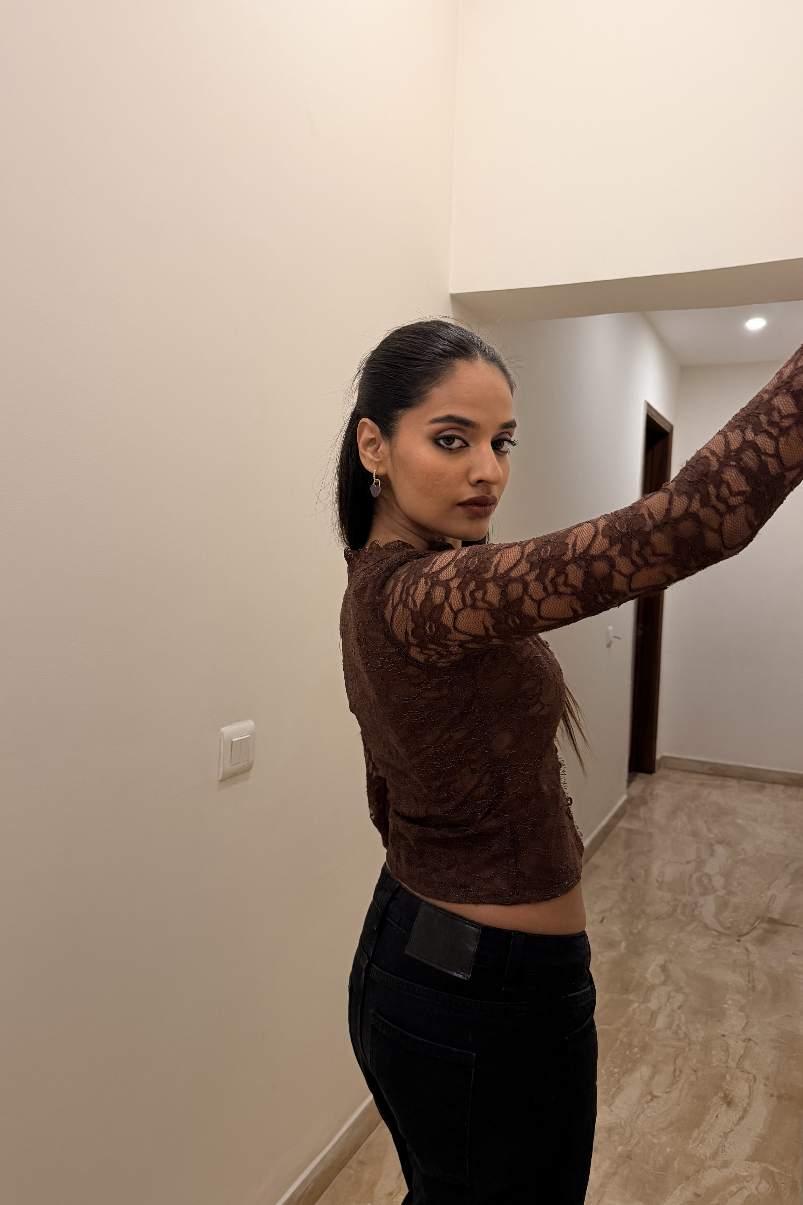 Petra Brown lace top