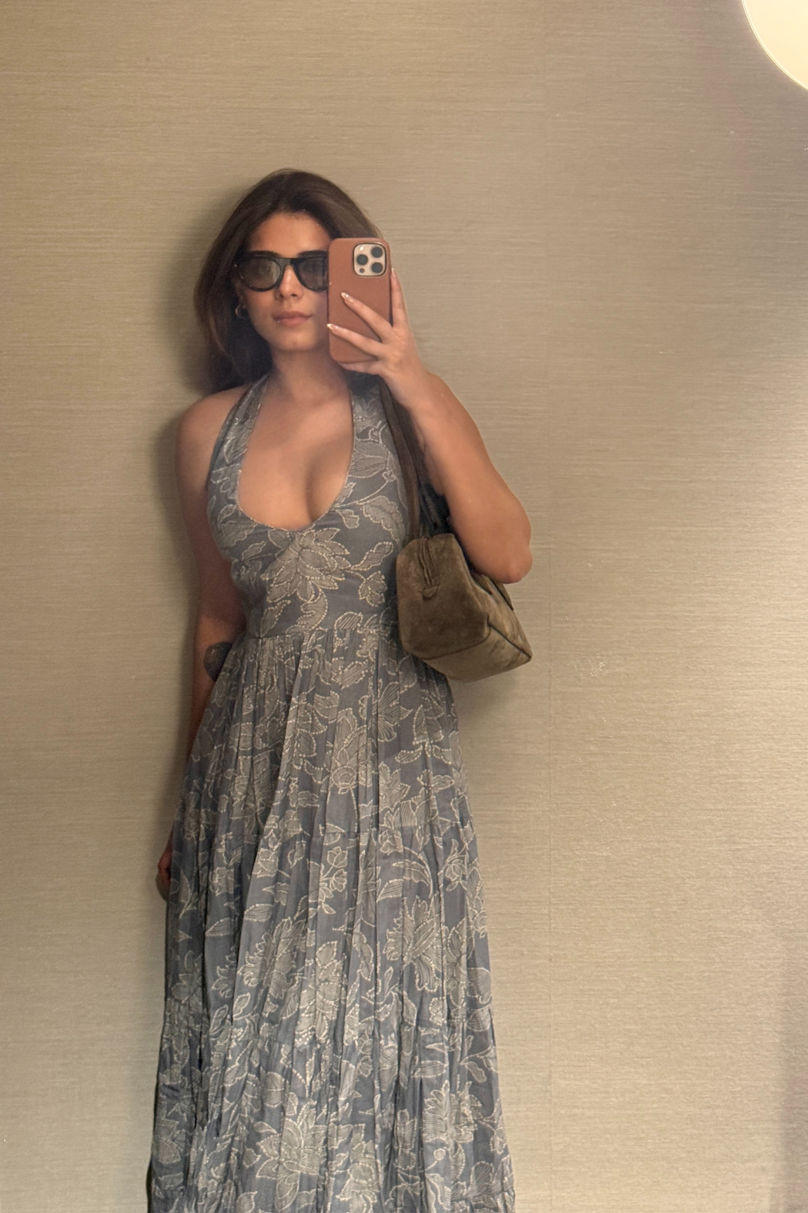 Jodhpur Blue Halter Maxi Dress