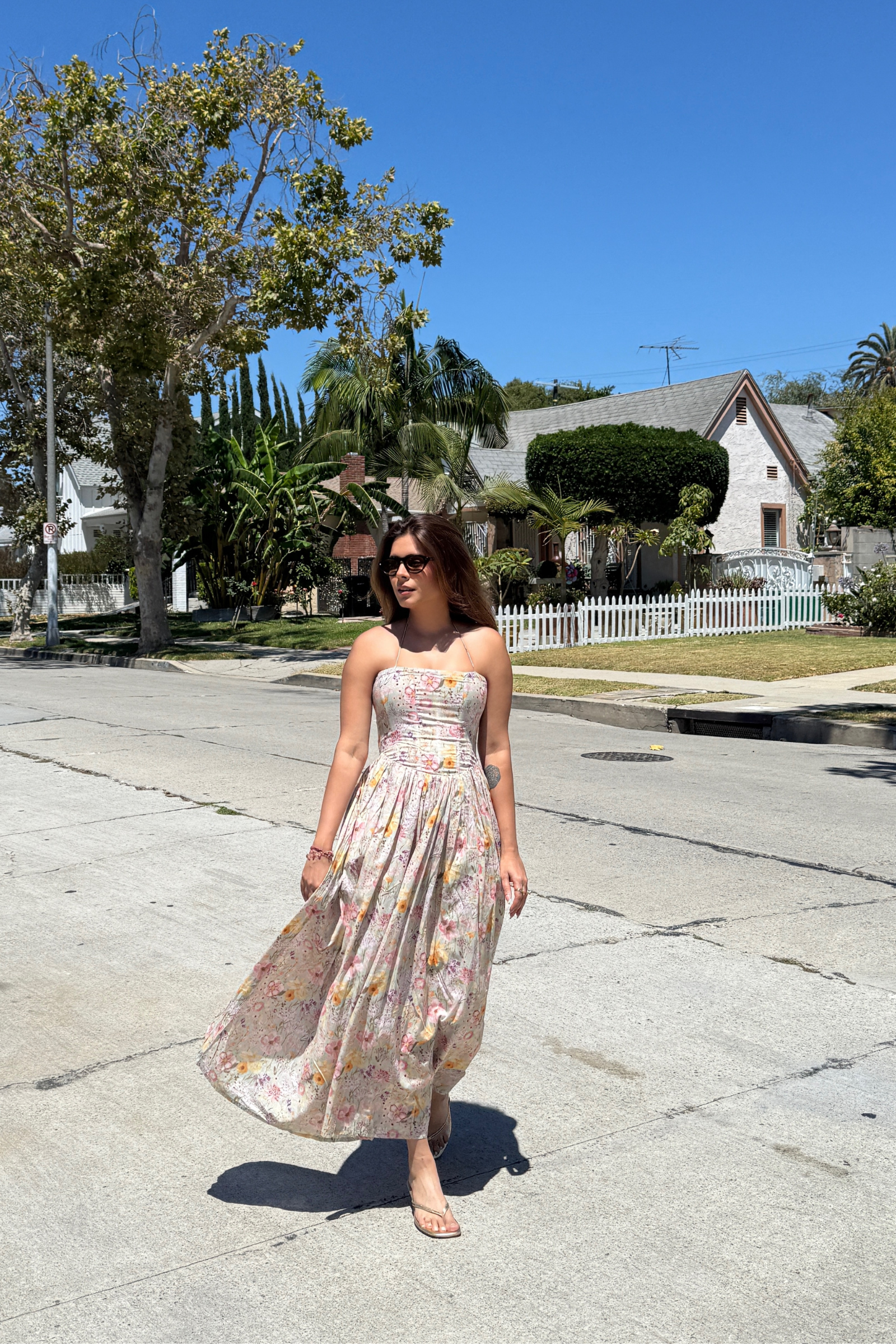 Nice sage green corset floral midi dress