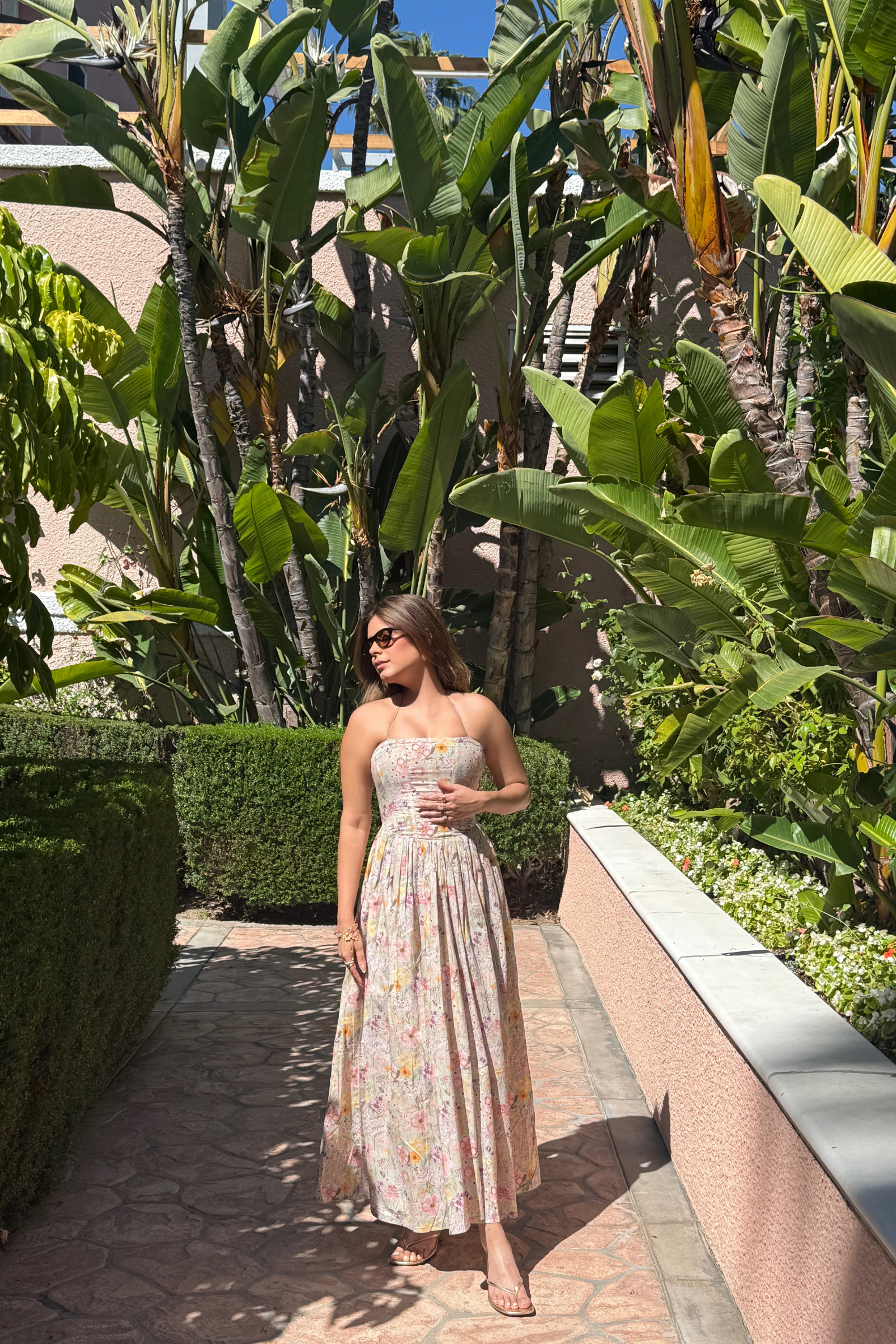 Nice sage green corset floral midi dress