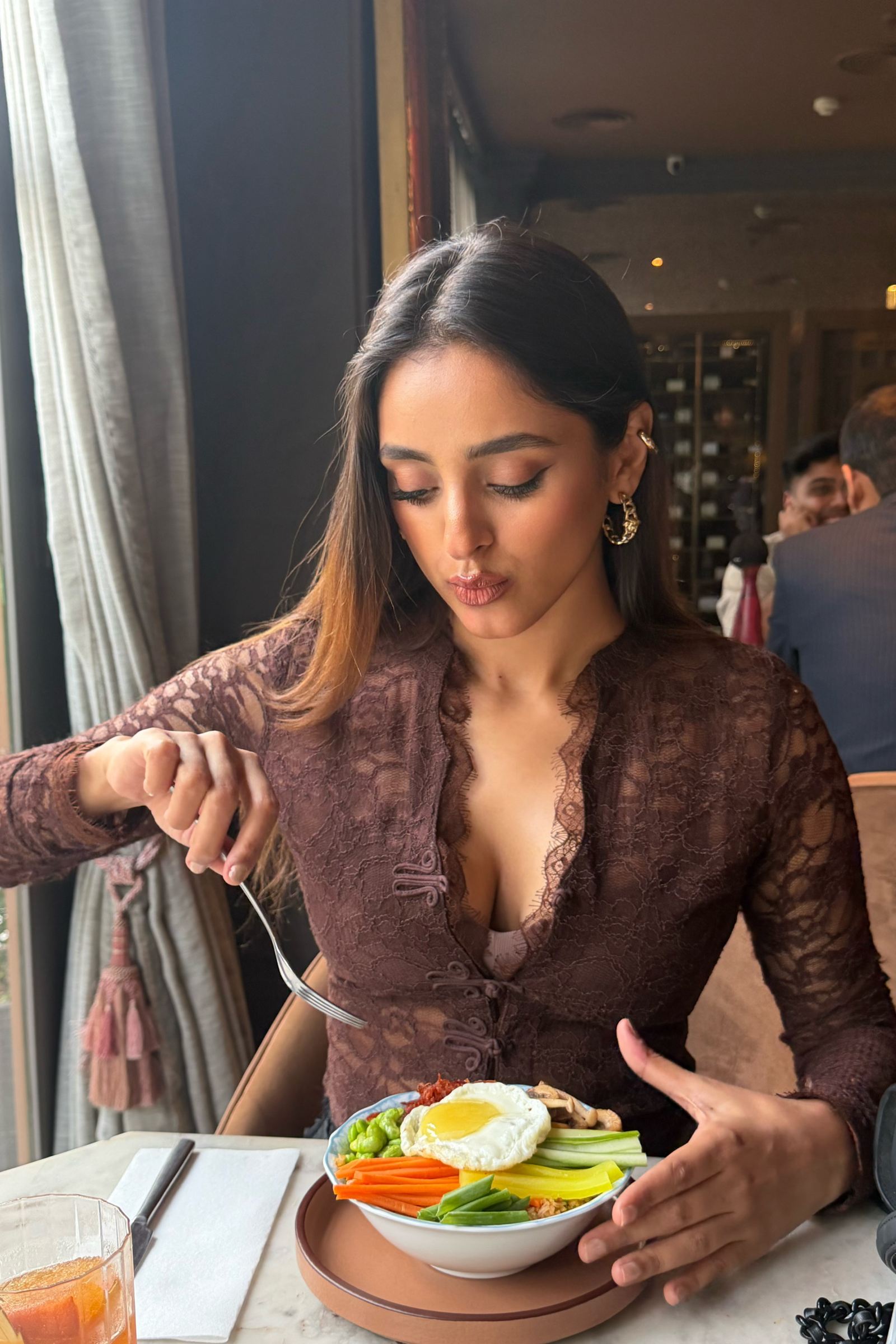 Petra Brown lace top