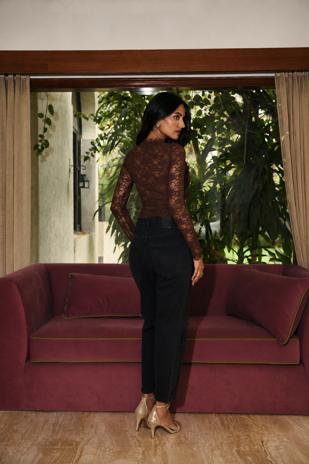 Petra Brown lace top