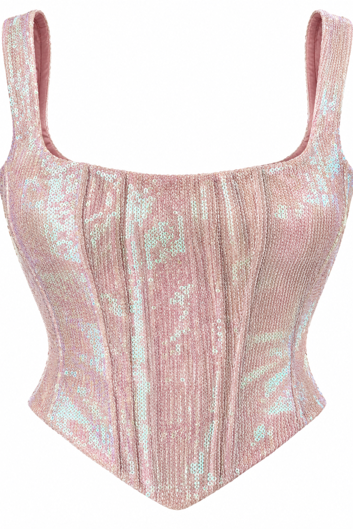 Shabnam Blush Iridescent Sequinned Corset