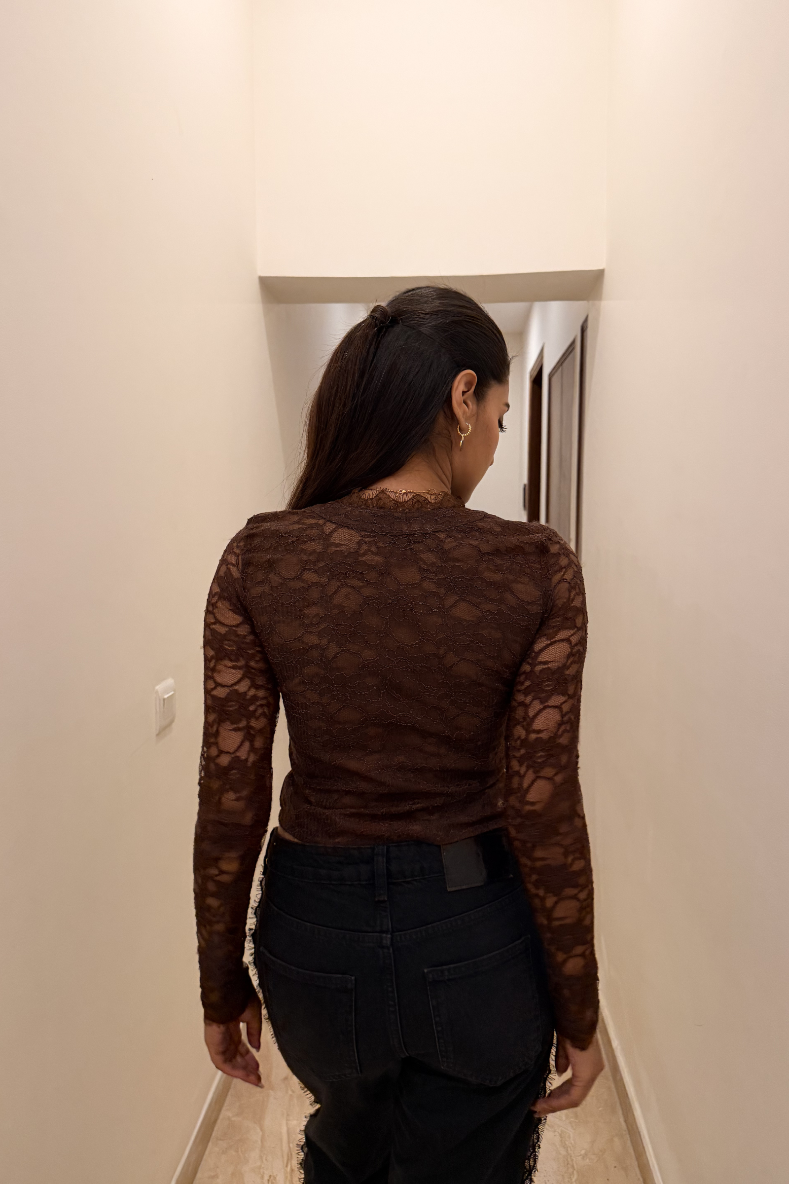 Petra Brown lace top