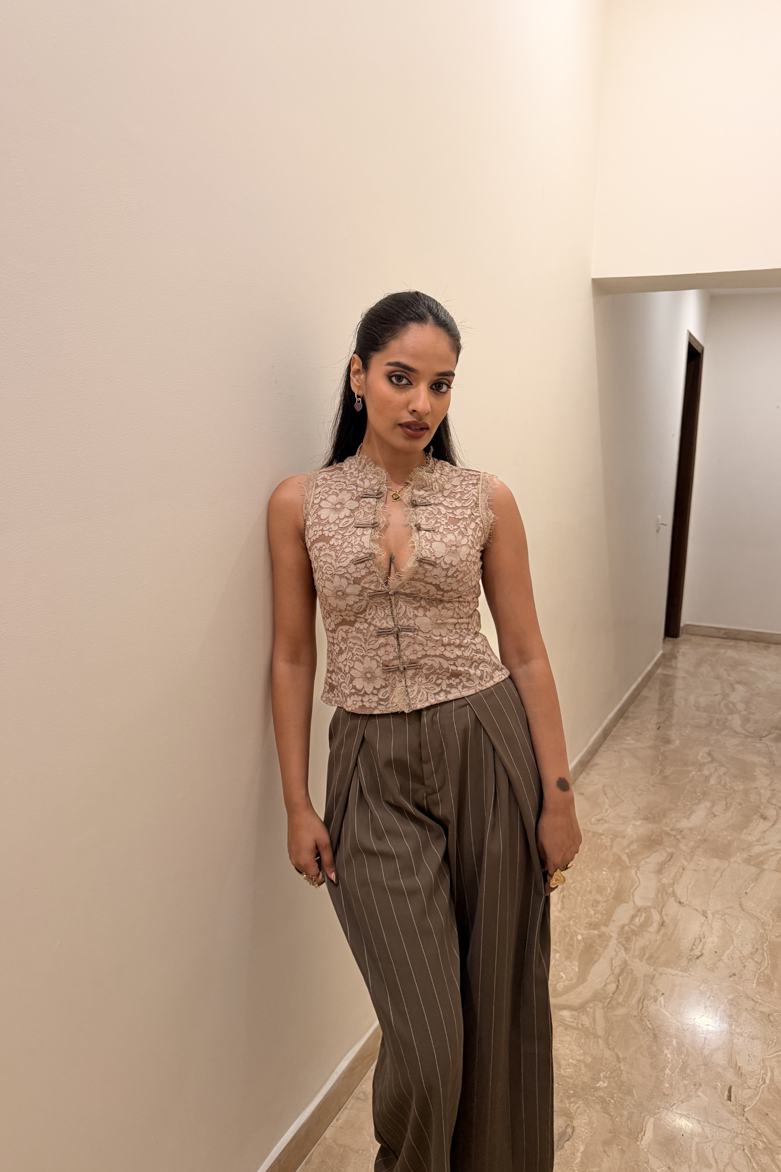 Matera Beige Lace Top