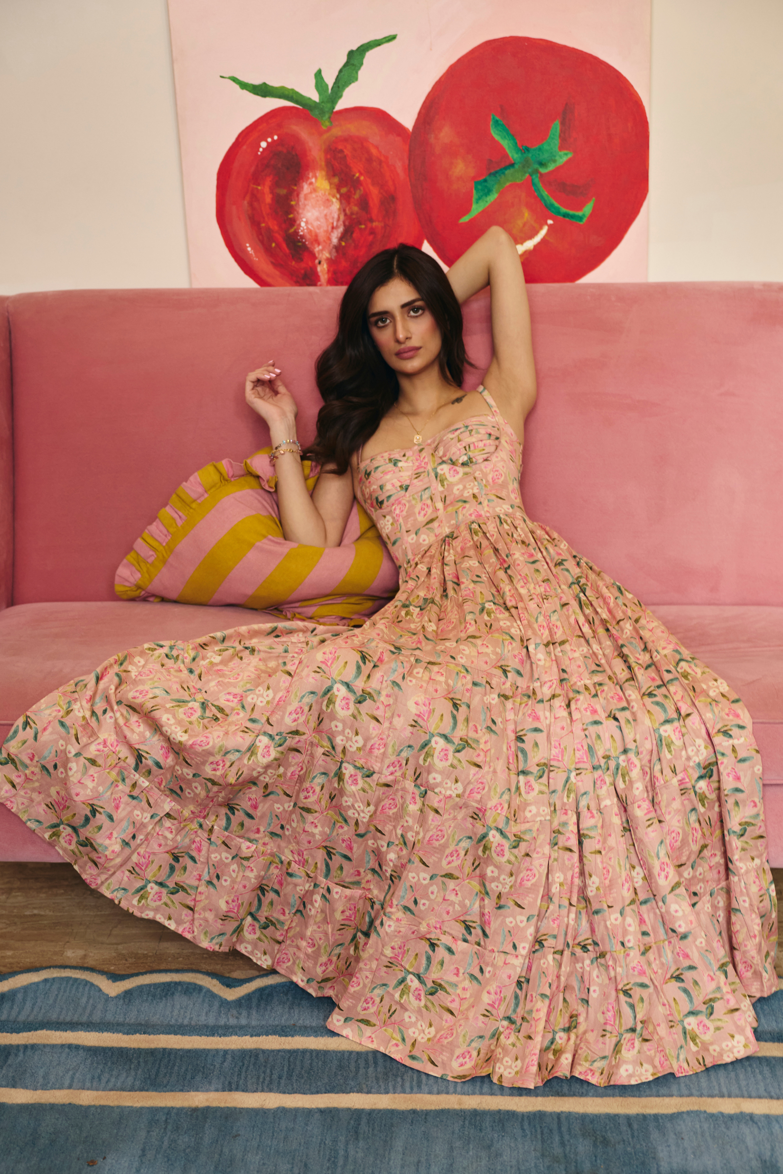 Jaipur Pink Floral Maxi Dress