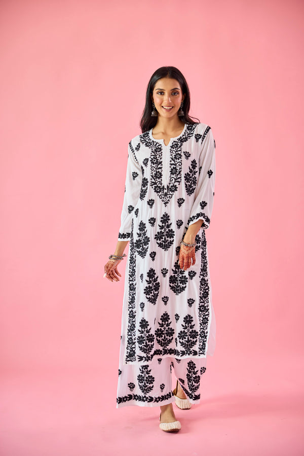 CK 741 Black Chikankari Embroidery Designer Kurta With Trouser main image 1
