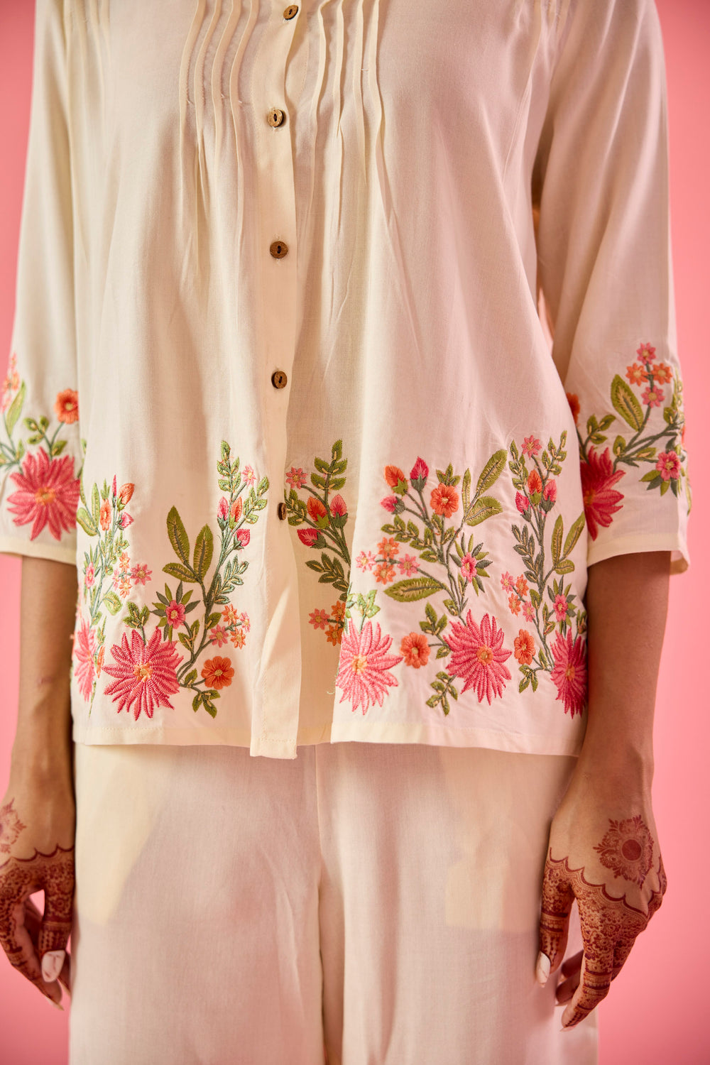 Browns and Whites Printed Collared Set main image 1