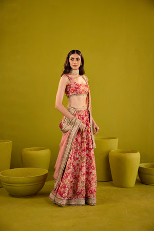 Bronze Tissue Lehenga Set
