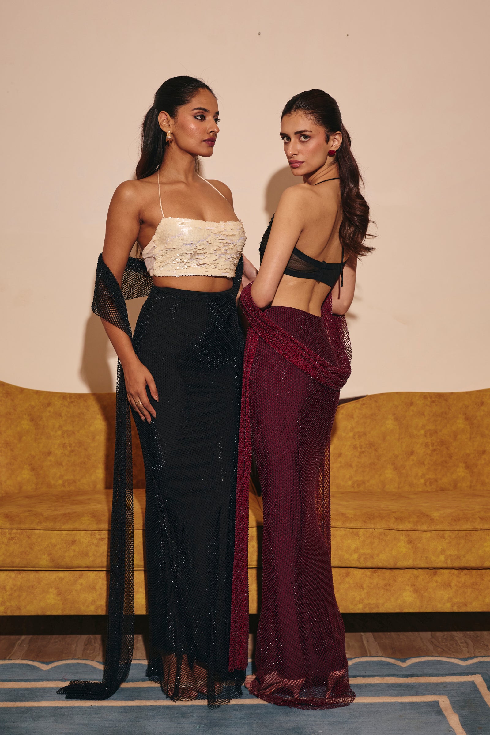 Antalya Black Sequin Halter Top