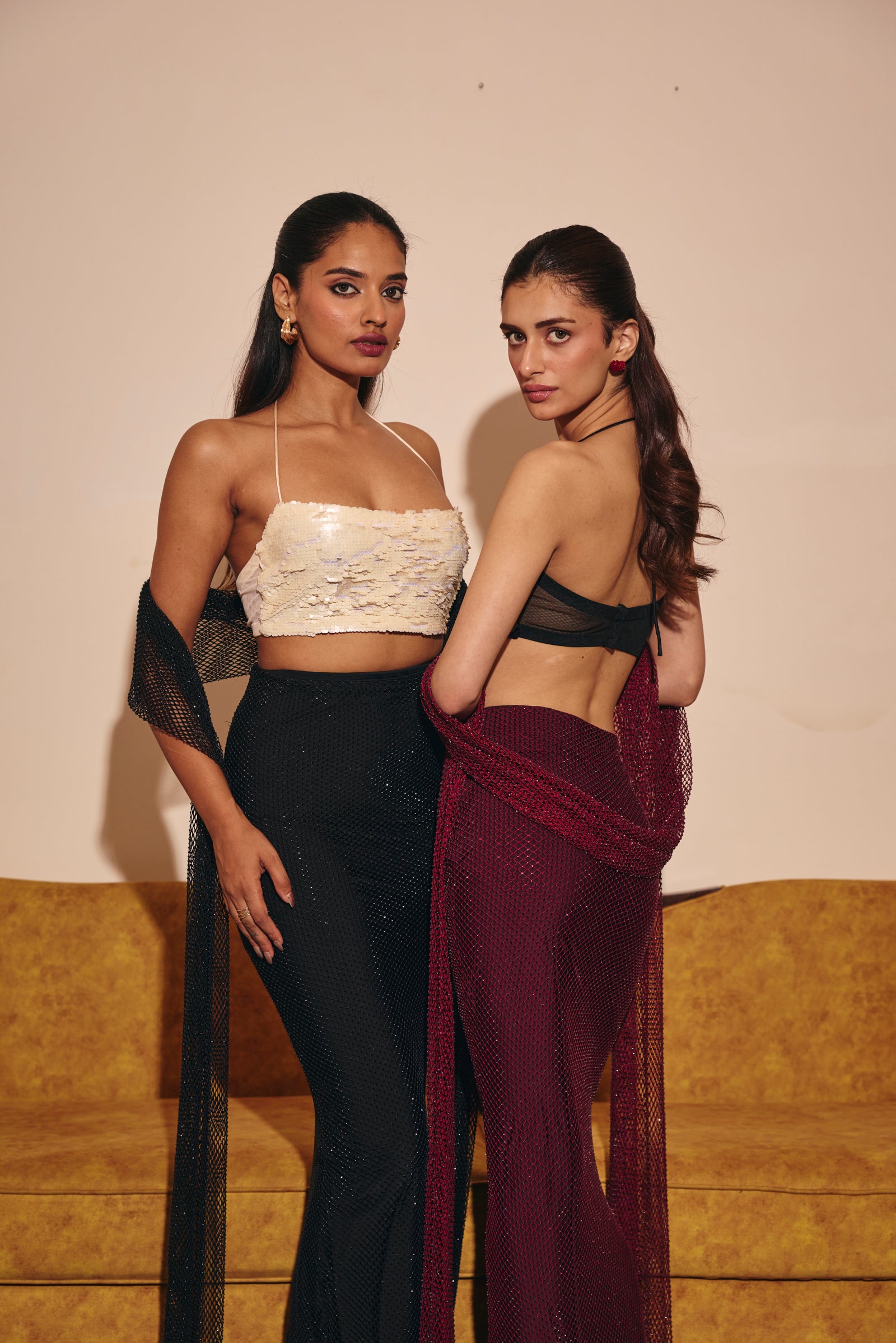 Antalya Black Sequin Halter Top