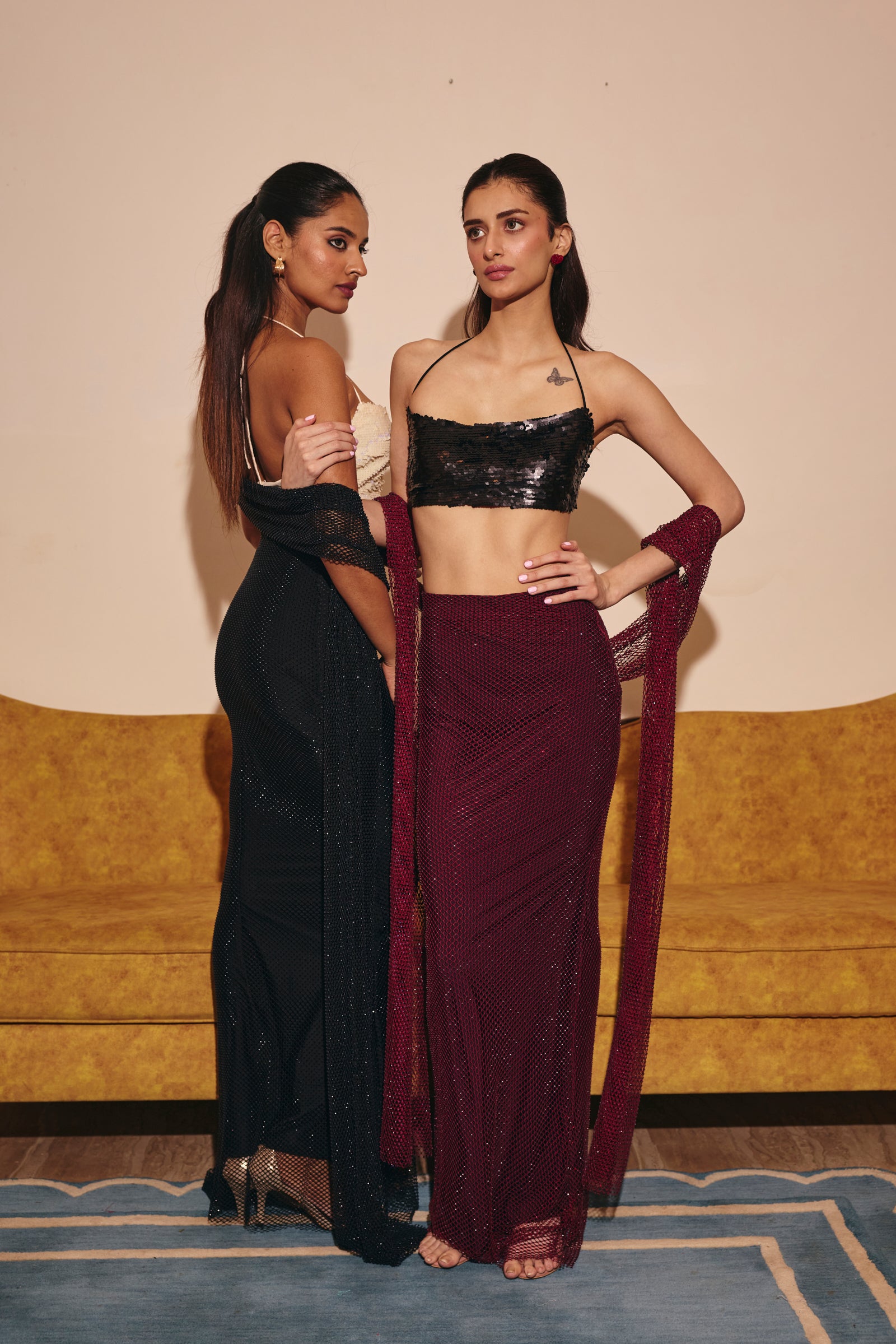Antalya Black Sequin Halter Top