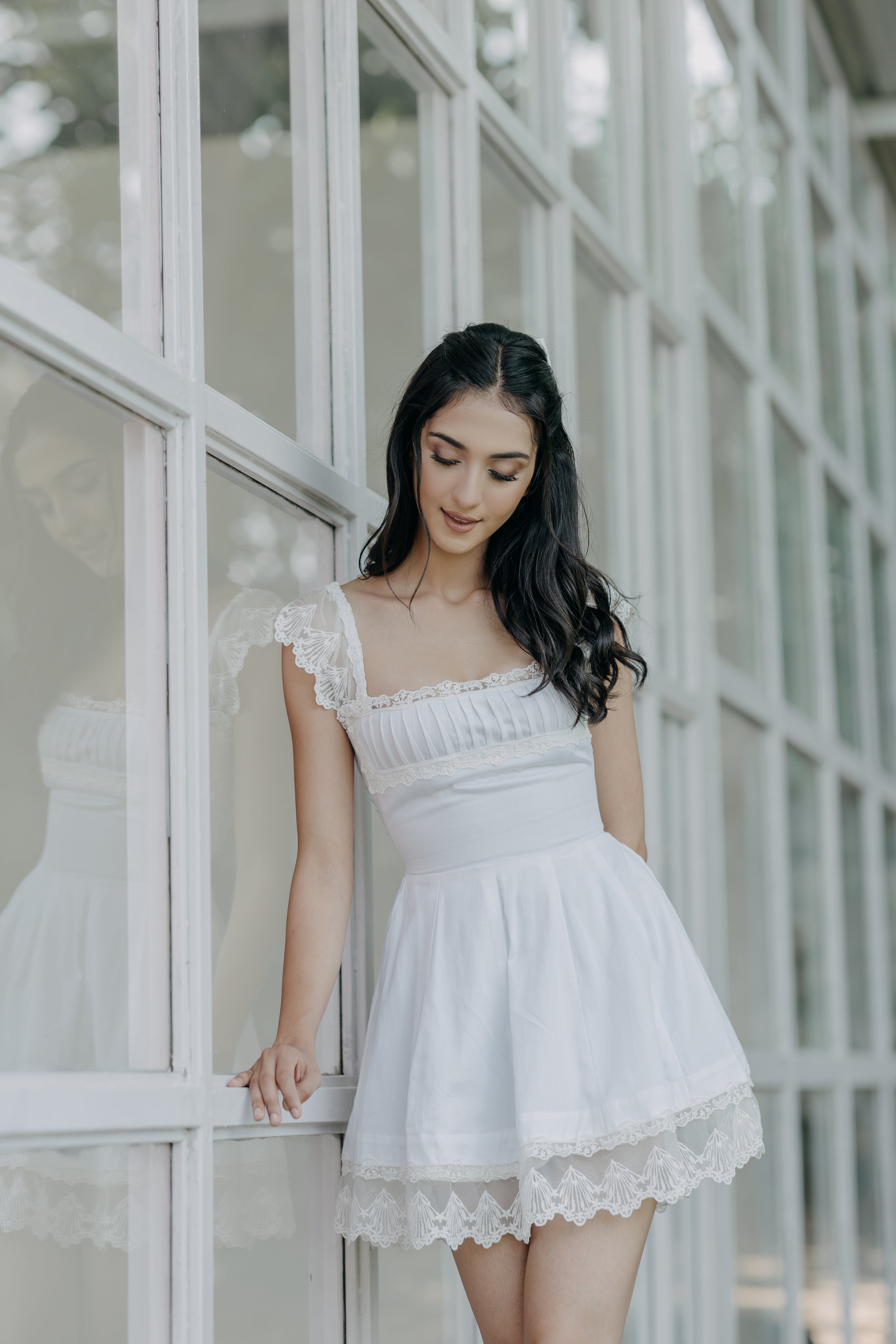 Angelina White A-Line Mini Dress