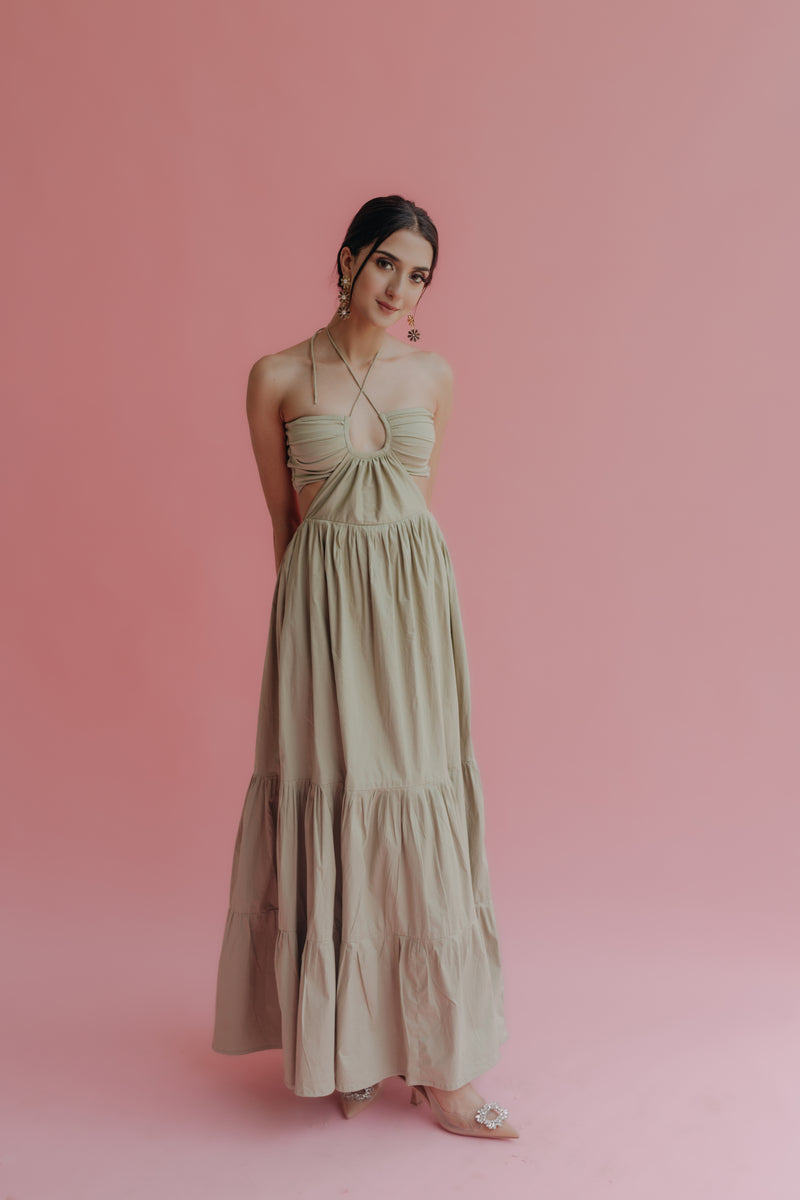 Carissa Cut-Out Halter Maxi Dress