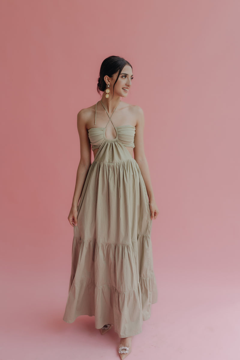 Carissa Cut-Out Halter Maxi Dress