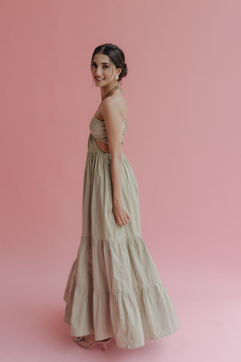 Carissa Cut-Out Halter Maxi Dress
